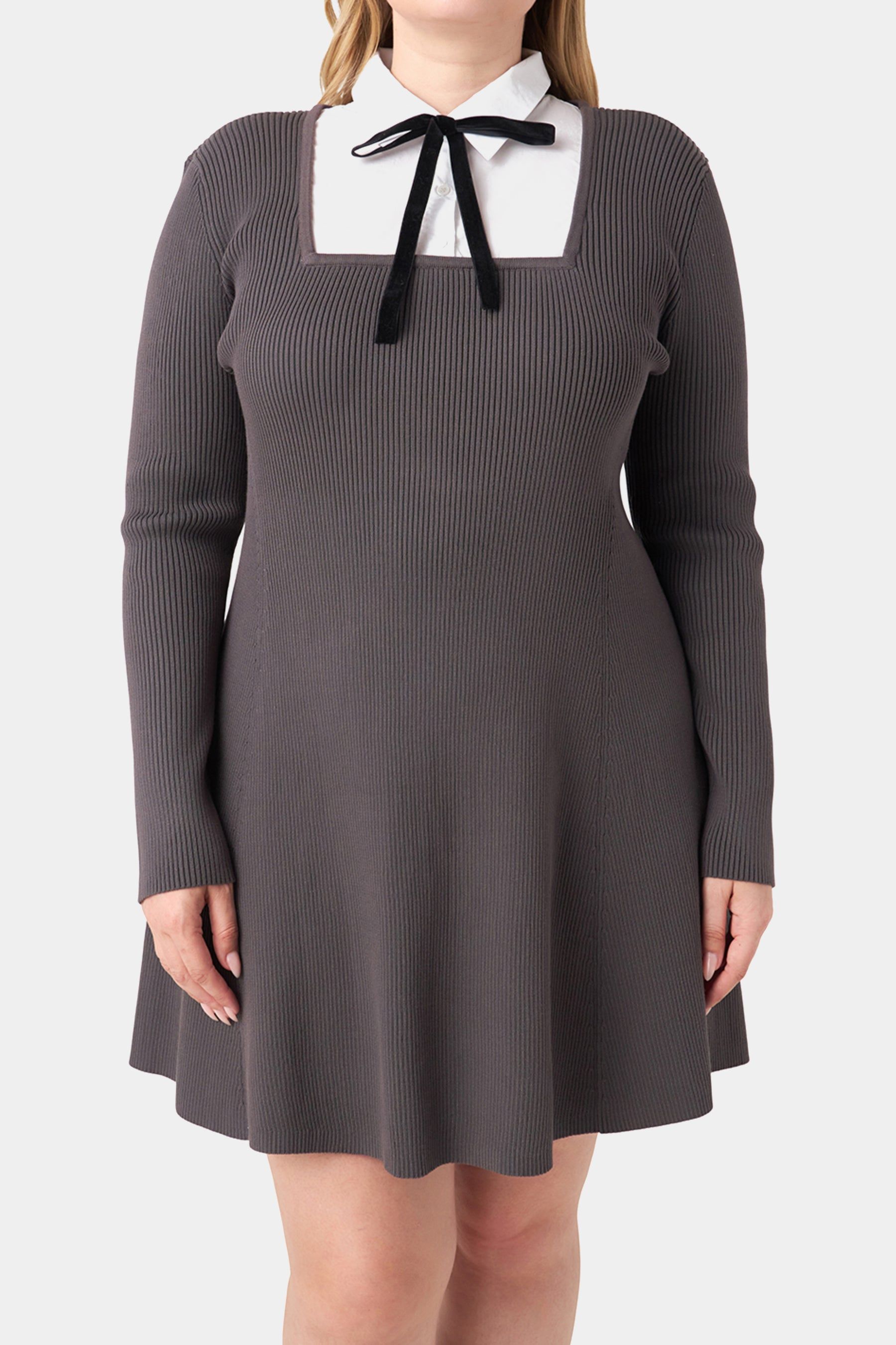 Mixed Media Fit & Flare Sweater Dress sold by Lord & Taylor product image thumbnail 2