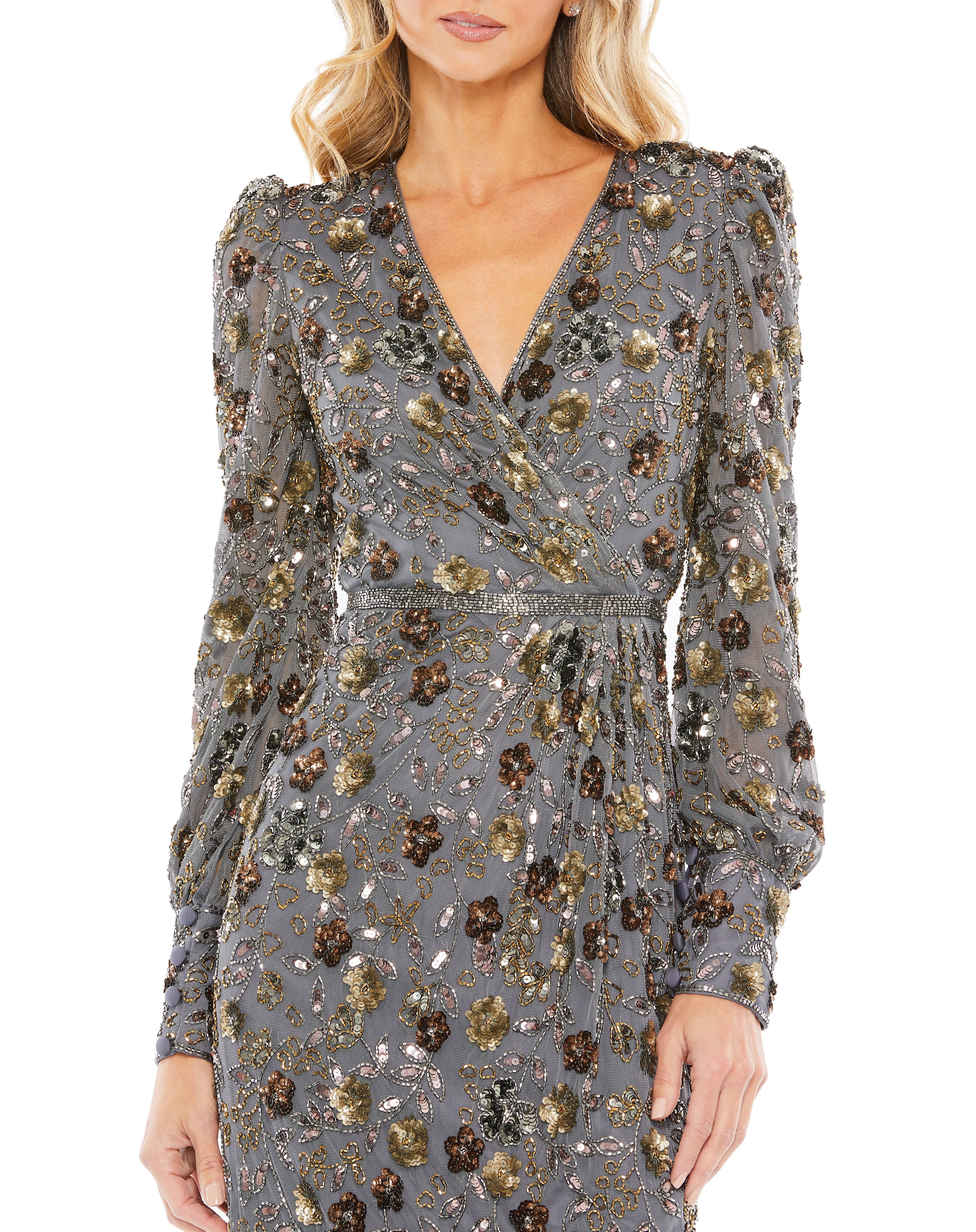 Long Sleeve V Neck Midi Dress sold by Lord & Taylor product image thumbnail 4