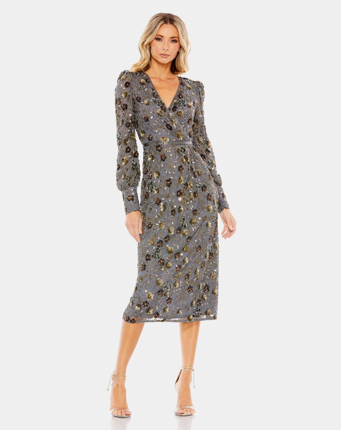 Long Sleeve V Neck Midi Dress sold by Lord & Taylor