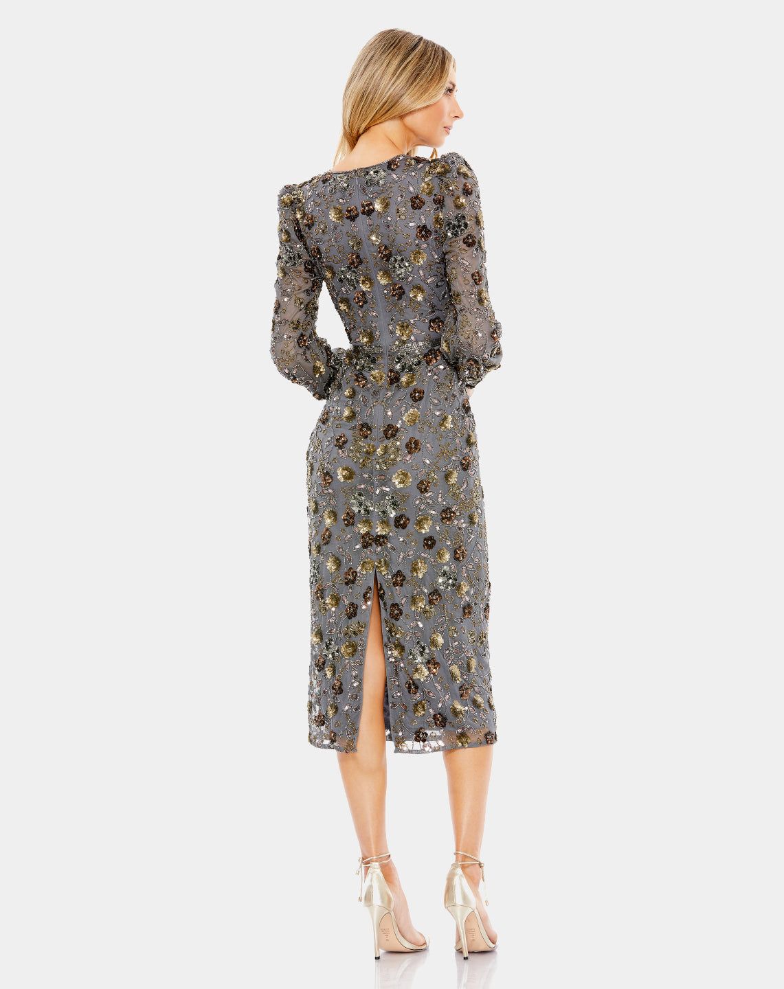 Long Sleeve V Neck Midi Dress sold by Lord & Taylor product image thumbnail 2