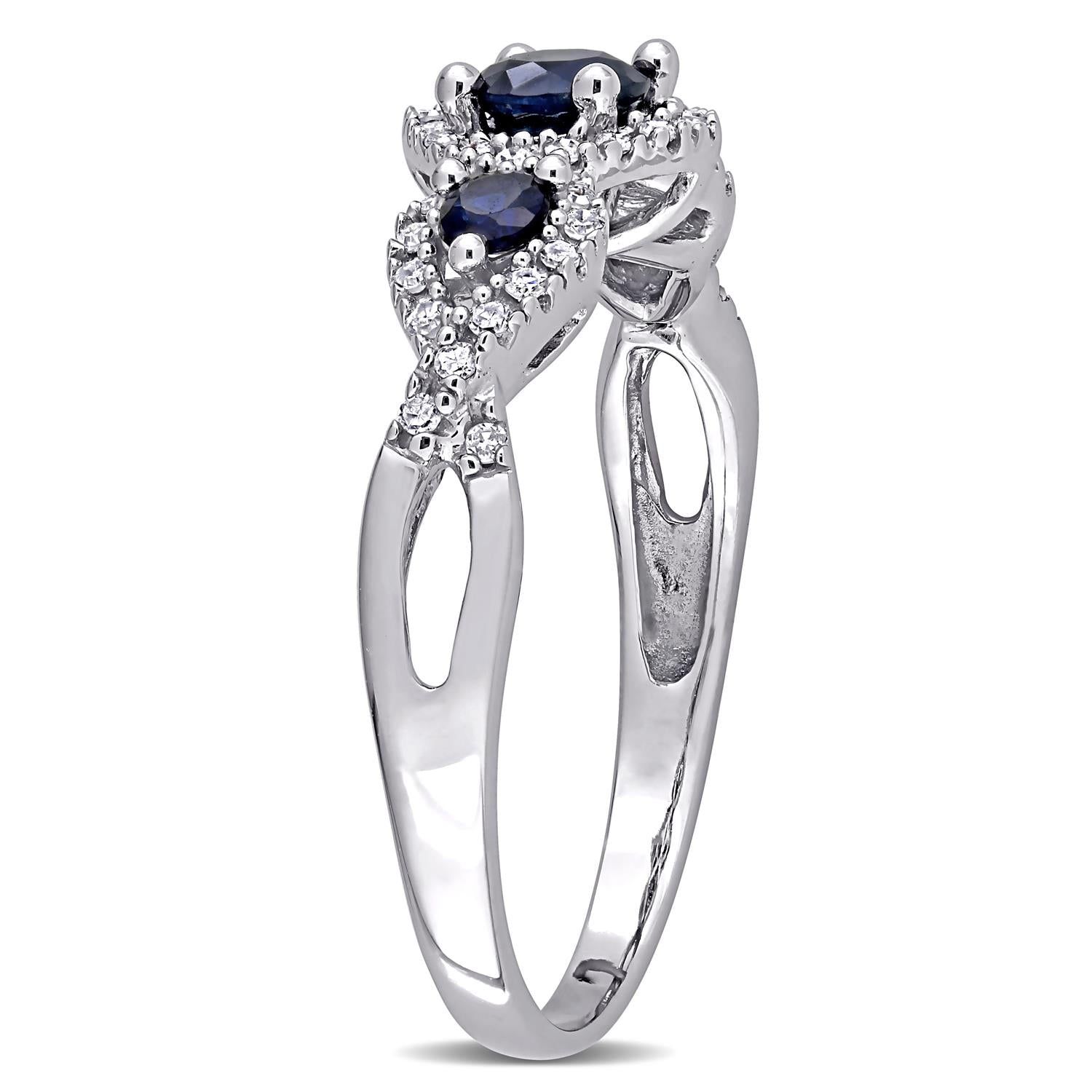 10k White Gold Sapphire and Diamond Ring sold by Lord & Taylor product image thumbnail 2