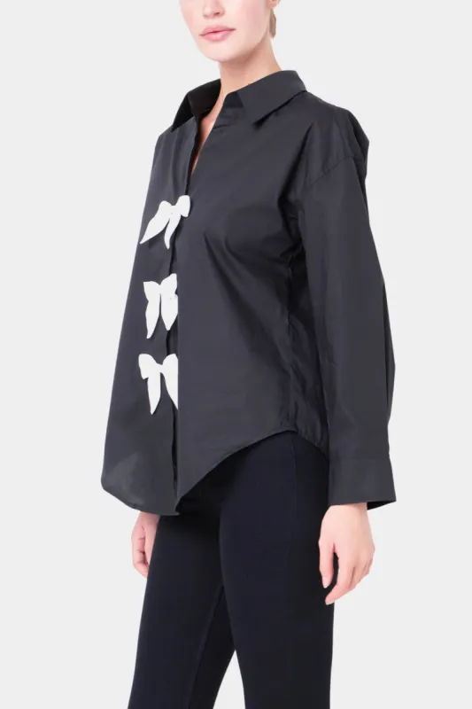 Bow Detail Poplin Shirt sold by Lord & Taylor