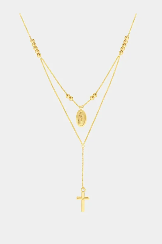 Virgin Mary & Cross Duo Necklace sold by Lord & Taylor