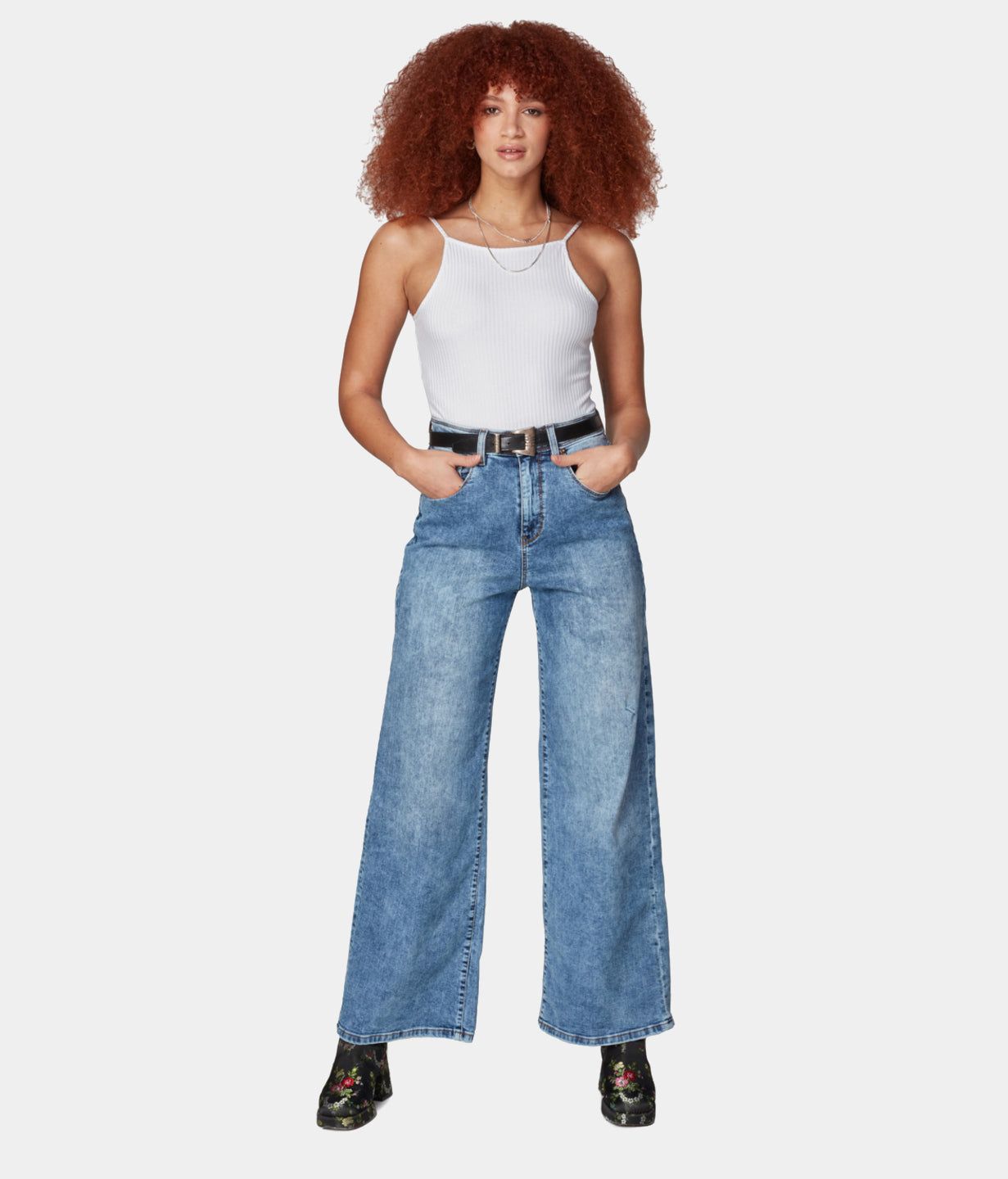Milan Ultra High Rise Wide Leg Jeans sold by Lord & Taylor product image thumbnail 14