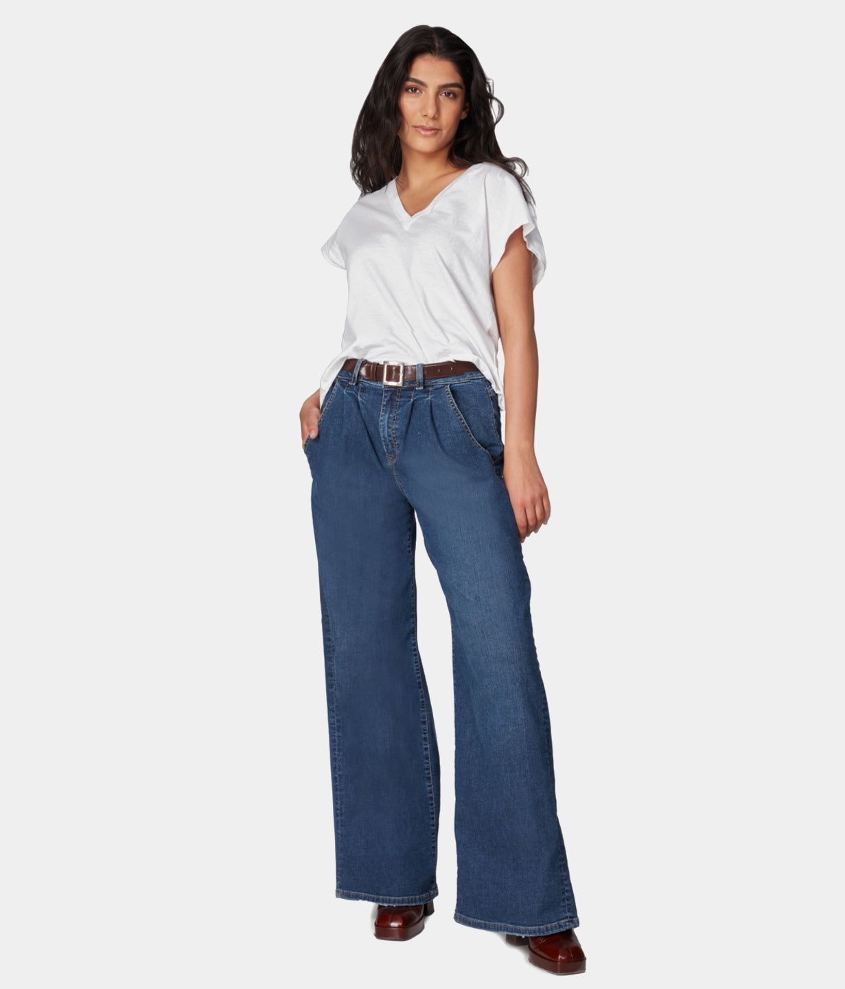 Milan Ultra High Rise Wide Leg Jeans sold by Lord & Taylor product image thumbnail 5