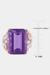 Octagon Amethyst and Diamond Cocktail Ring in 14k Rose Gold sold by Lord & Taylor