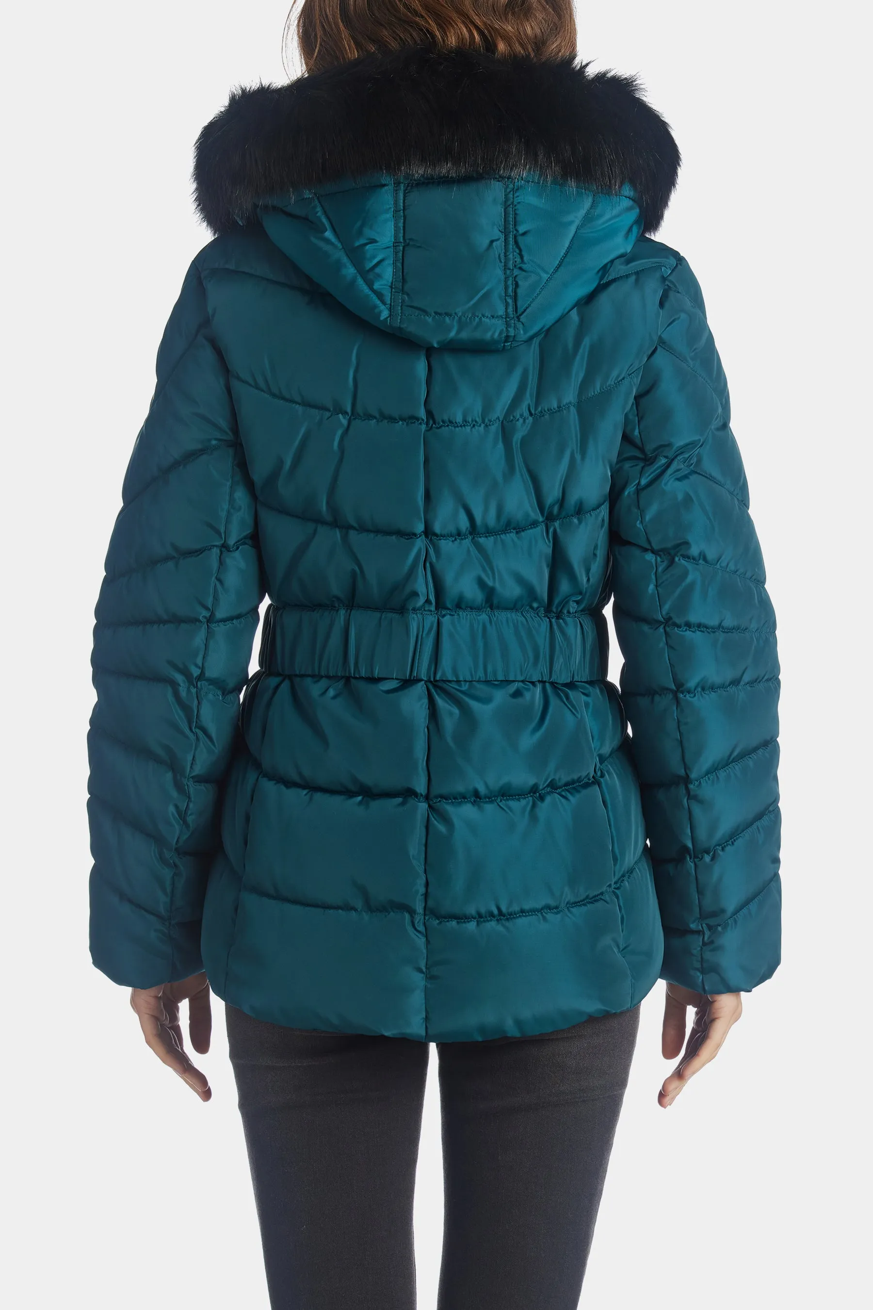 Faux Fur Trim Hooded Puffer sold by Lord & Taylor product image thumbnail 5