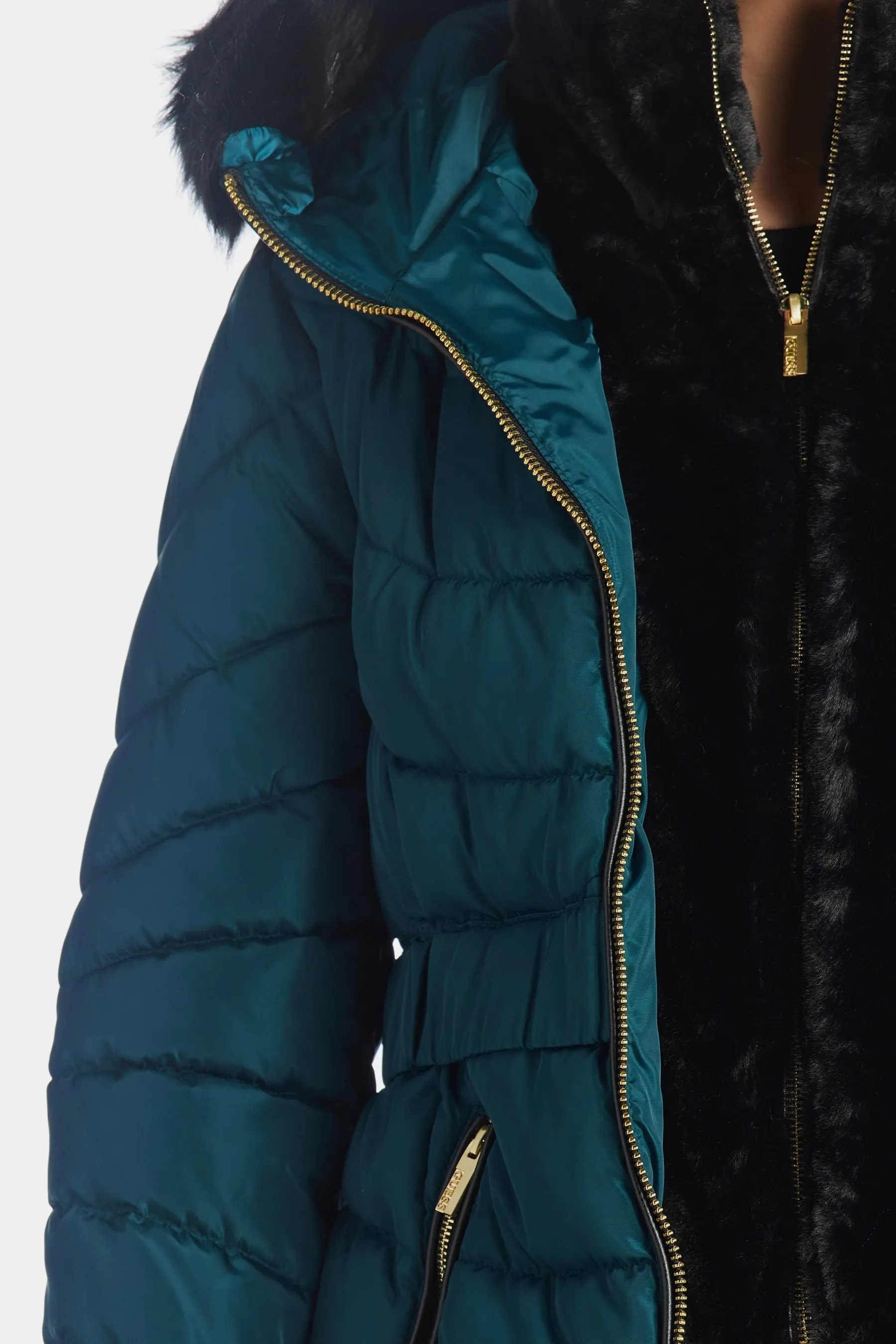 Faux Fur Trim Hooded Puffer sold by Lord & Taylor product image thumbnail 2