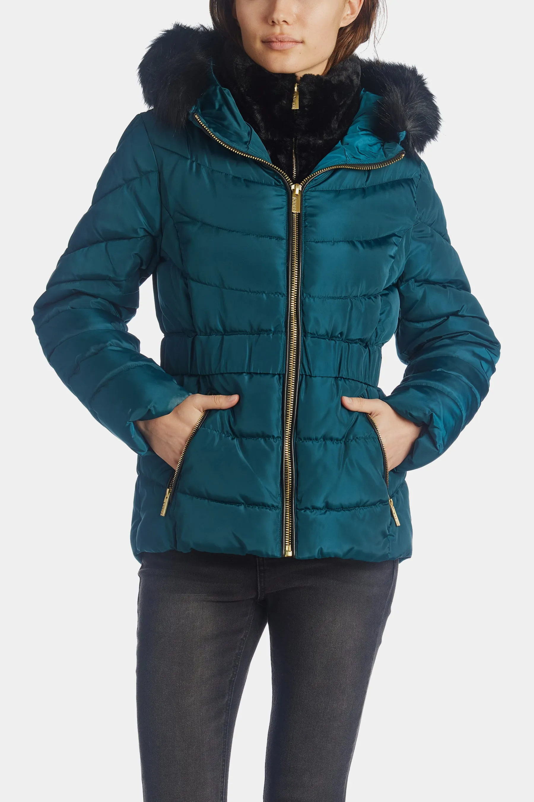 Faux Fur Trim Hooded Puffer sold by Lord & Taylor product image thumbnail 3