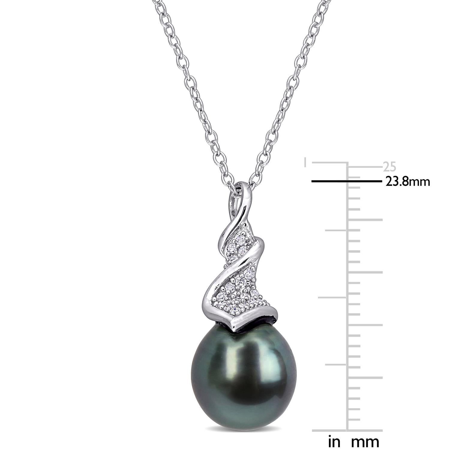 Tahitian Cultured Pearl and Diamond Necklace sold by Lord & Taylor product image thumbnail 2