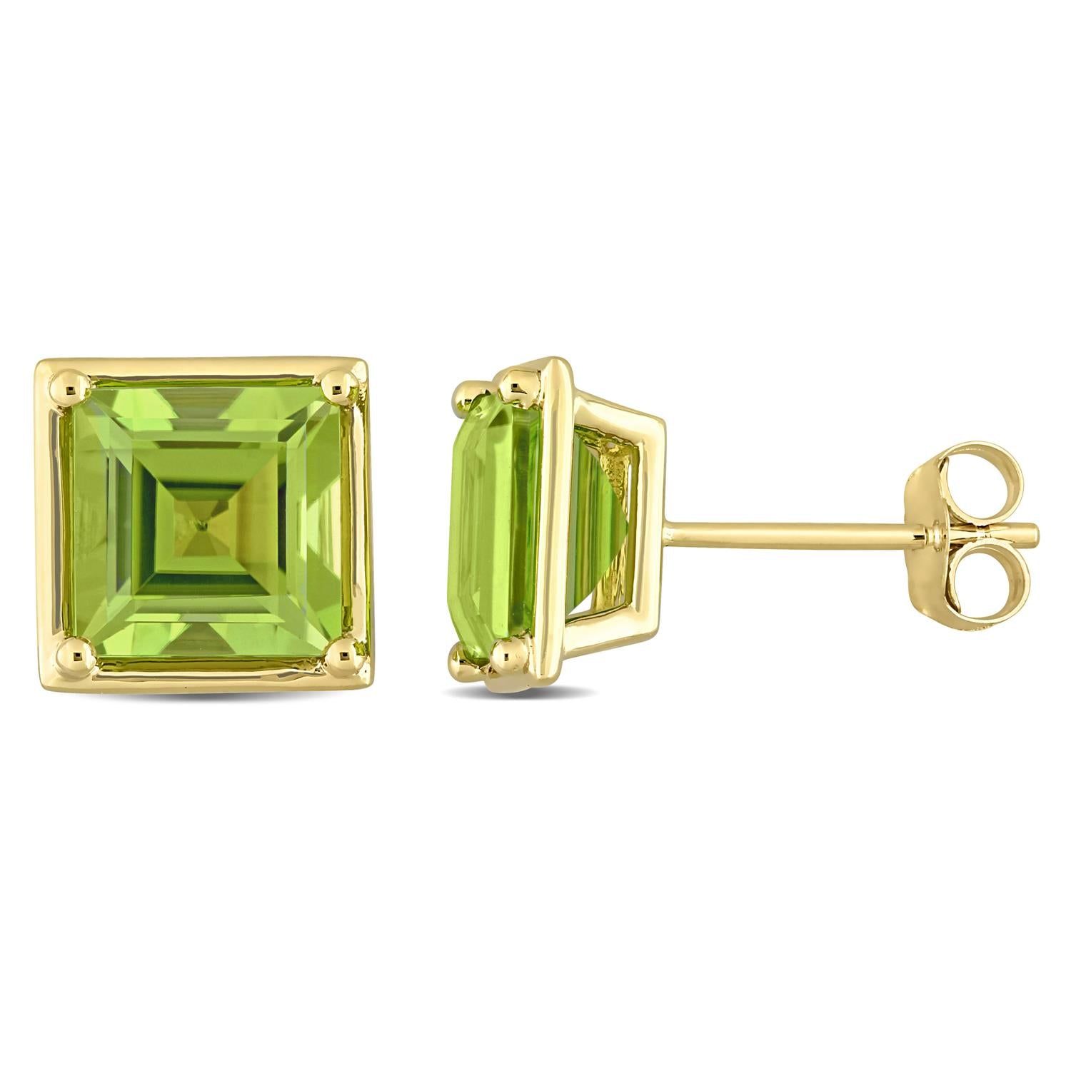 14k Yellow Gold Square Peridot Earrings sold by Lord & Taylor product image thumbnail 5