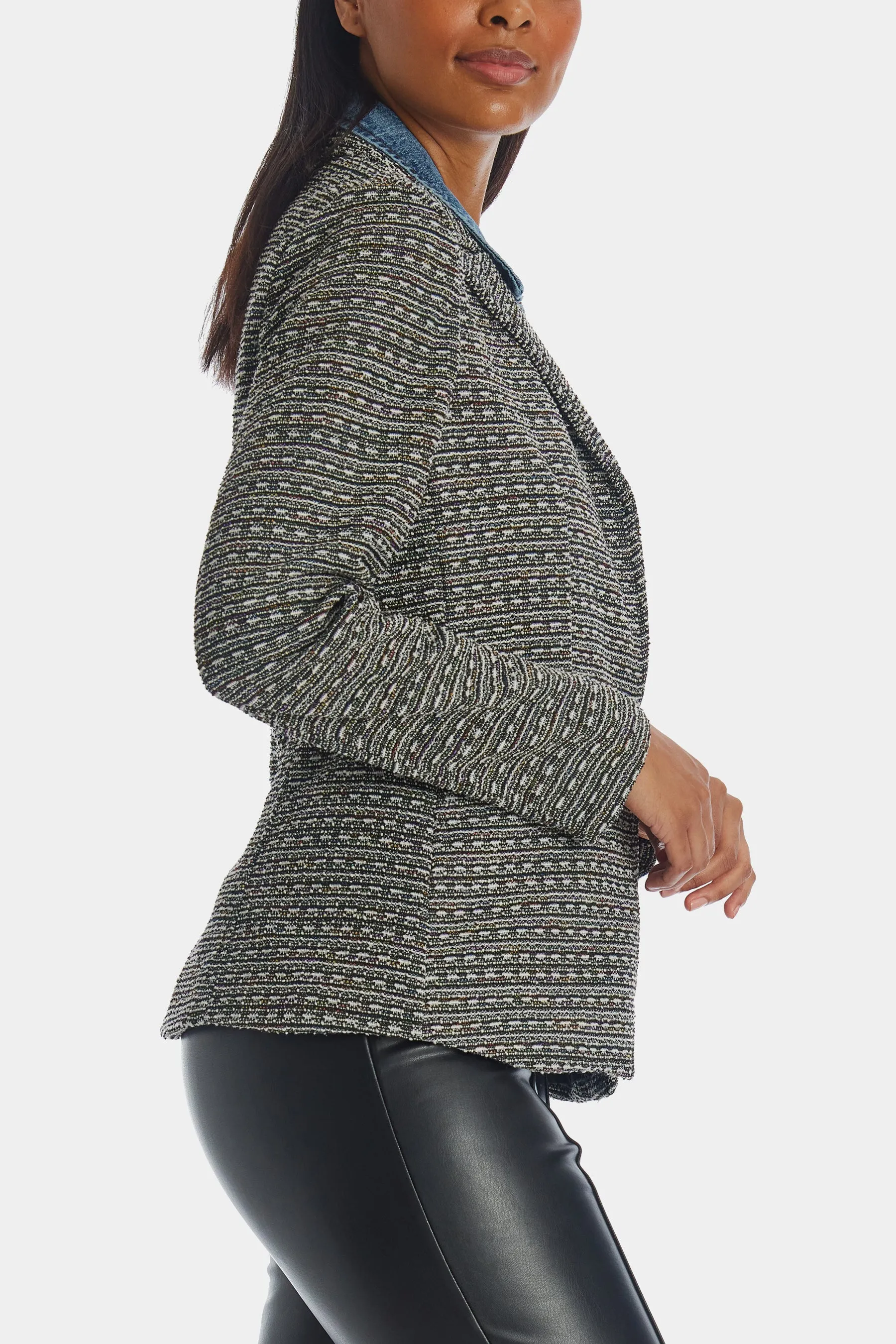 Helen Blazer In Tweed With Removeable Denim Insert sold by Lord & Taylor product image thumbnail 4