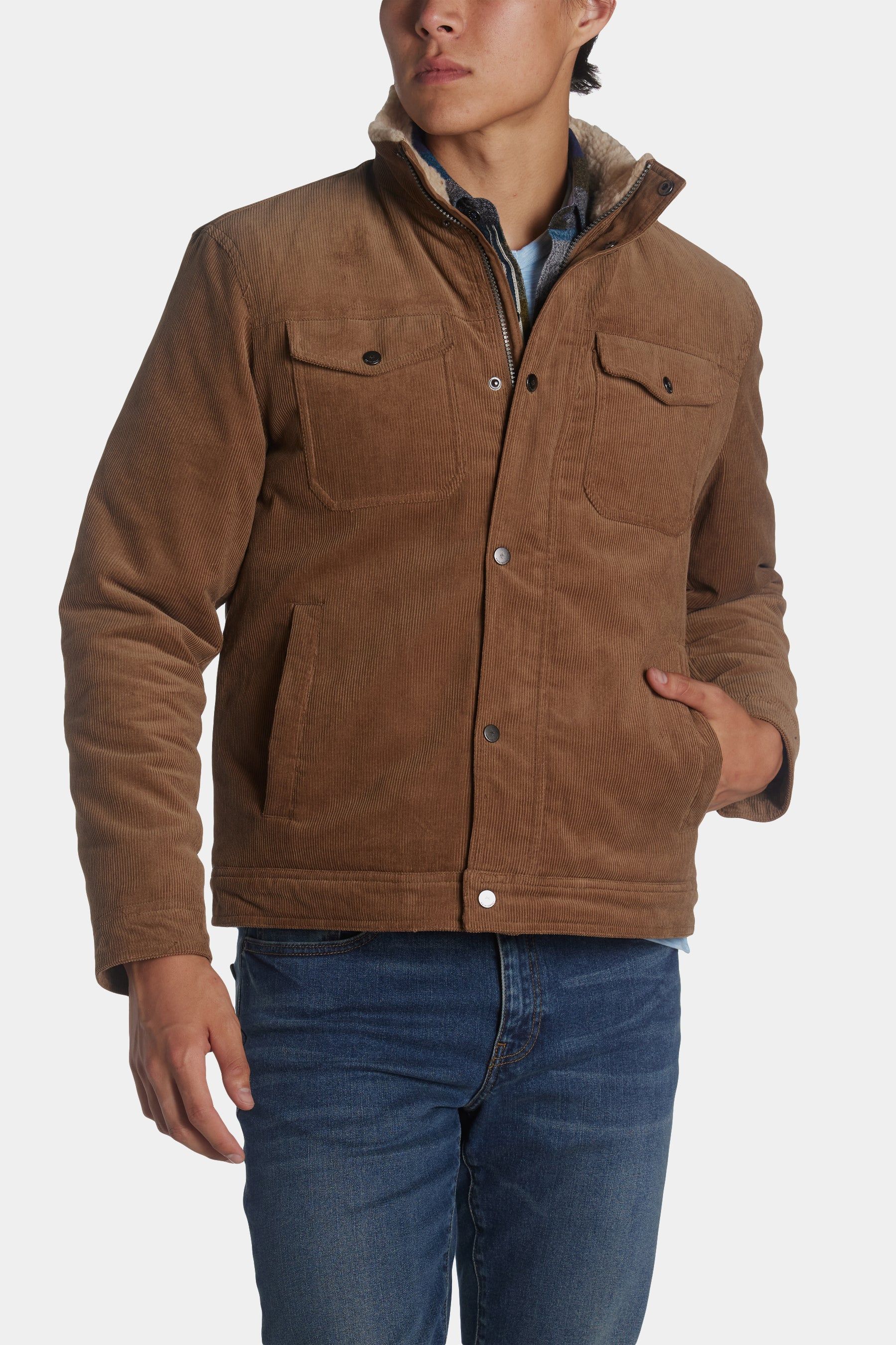 Corduroy Sherpa Lined Trucker Jacket sold by Lord & Taylor product image thumbnail 2