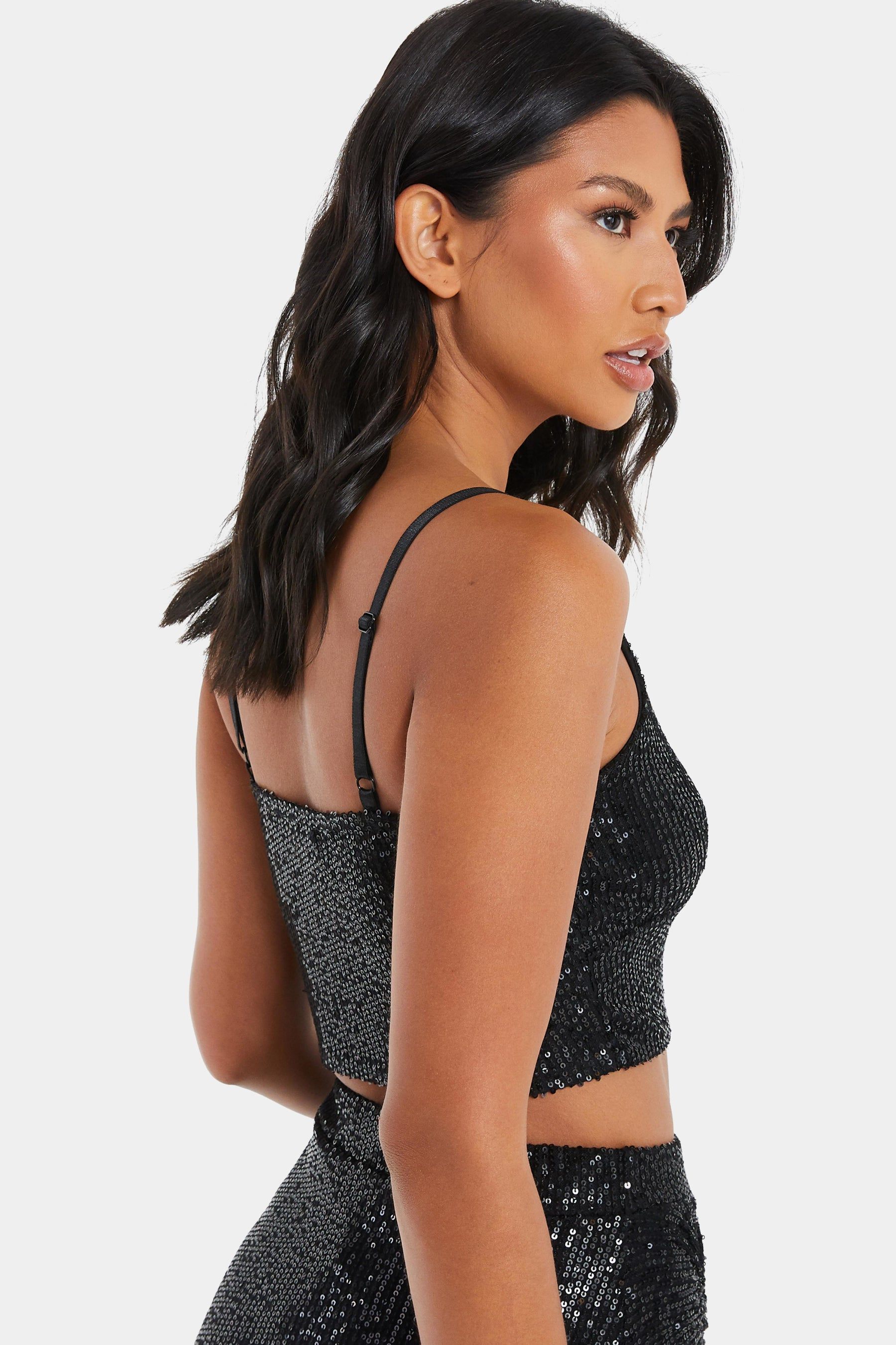 Sequin Crop Top sold by Lord & Taylor product image thumbnail 4
