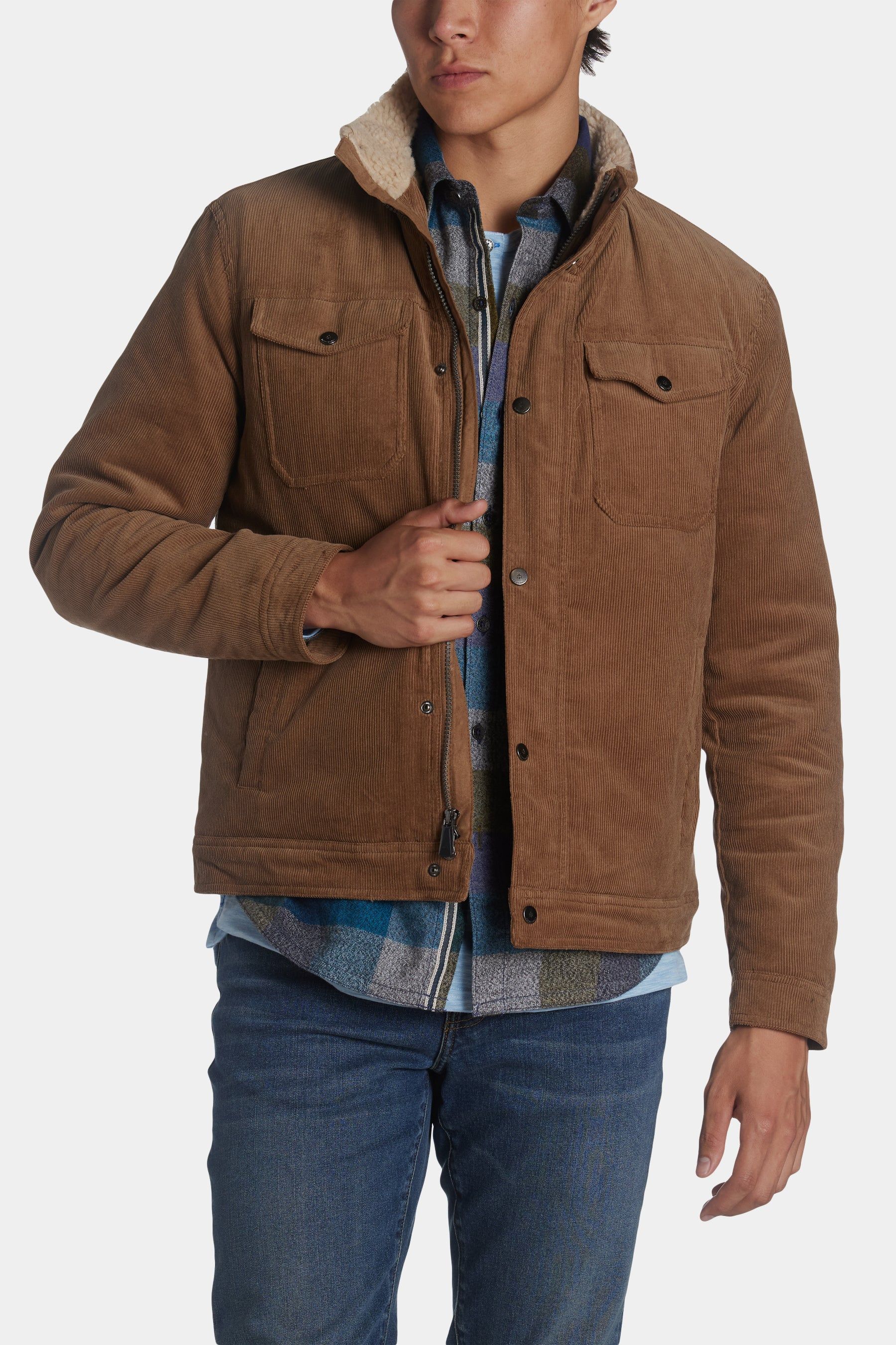 Corduroy Sherpa Lined Trucker Jacket sold by Lord & Taylor product image thumbnail 4