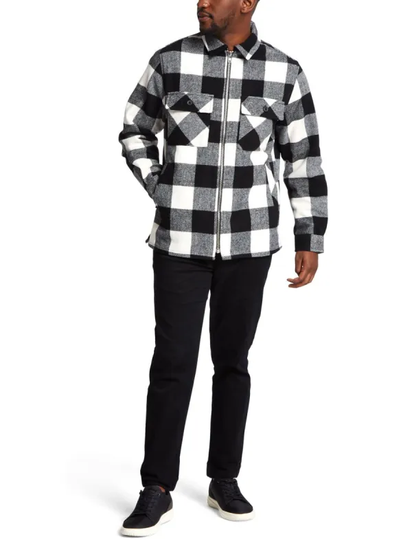 Recycled Buffalo Plaid Zip Front Shacket sold by Lord & Taylor