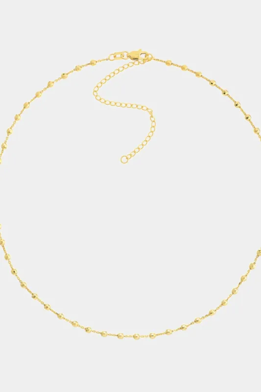 Diamond Cut Bead Station Choker Chain sold by Lord & Taylor