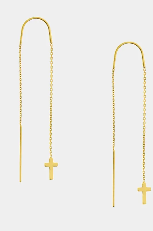 Polished Cross Threader Earrings sold by Lord & Taylor