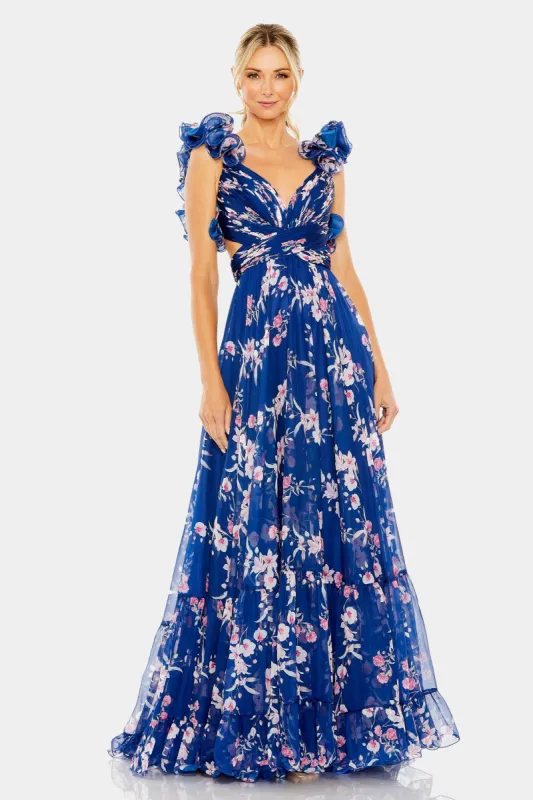 Ruffle Tiered Floral Cut-Out Chiffon Gown sold by Lord & Taylor