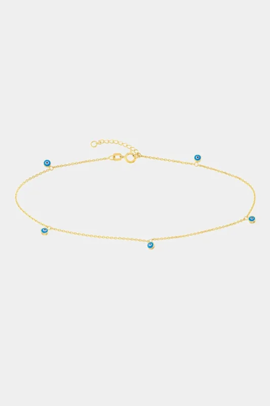 Turquoise Evil Eye Dangle Adjustable Anklet sold by Lord & Taylor