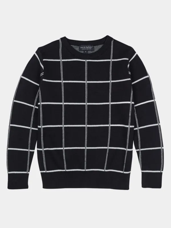 Boys Windowpane Crewneck Pullover sold by Lord & Taylor