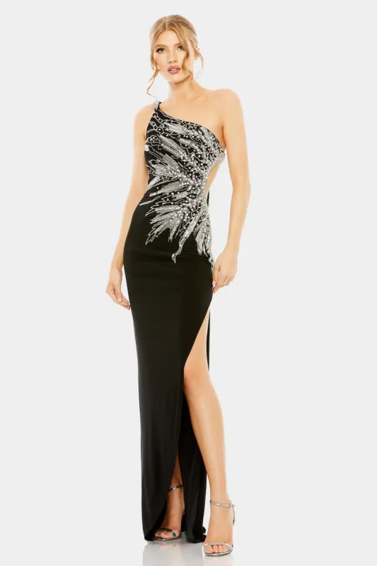 Embellished One Shoulder Cut Out Gown sold by Lord & Taylor