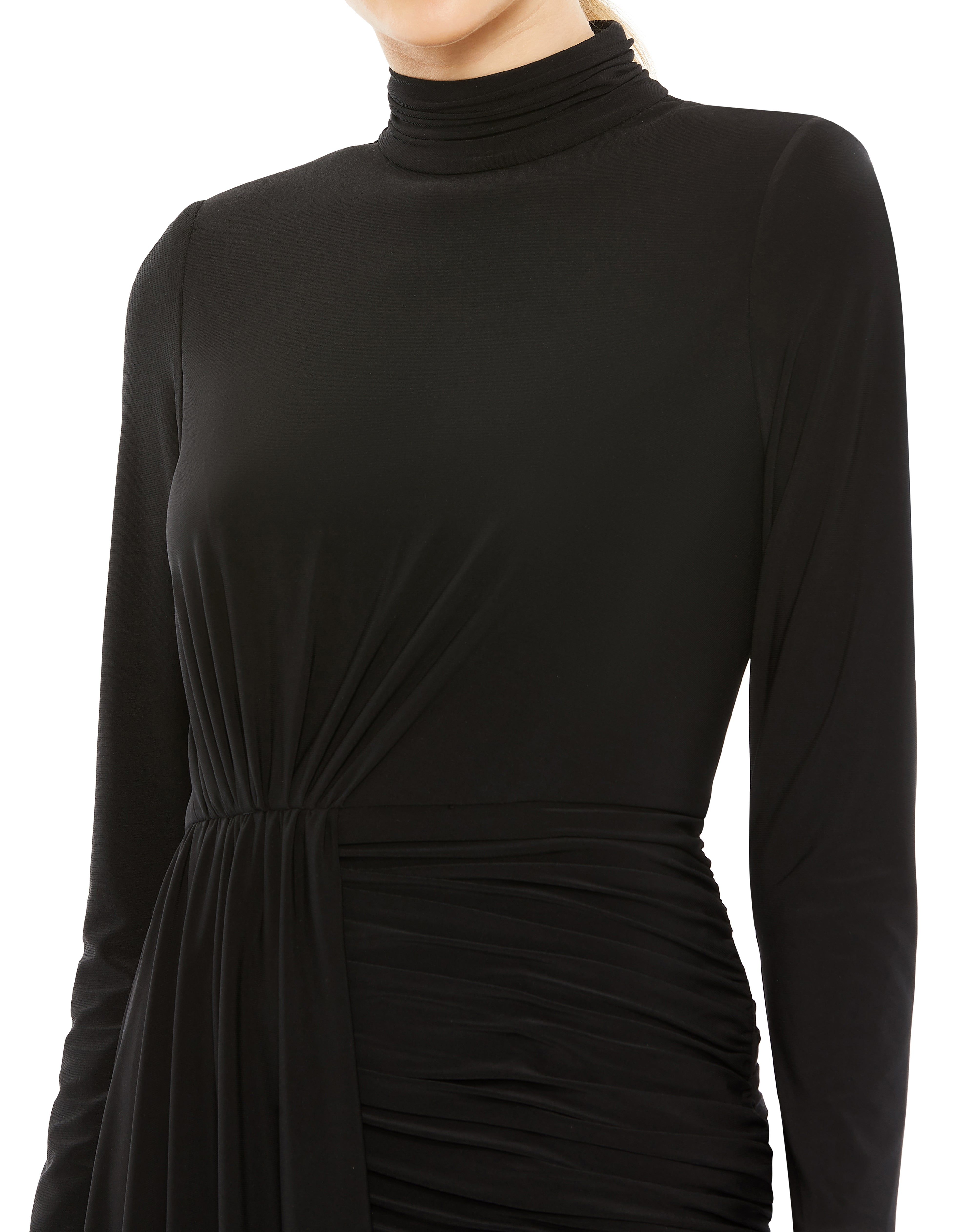 Jersey High Neck Asymmetrical Draped High Low Dress sold by Lord & Taylor product image thumbnail 3