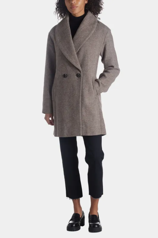 Twill Shawl Collar Oversized Peacoat sold by Lord & Taylor