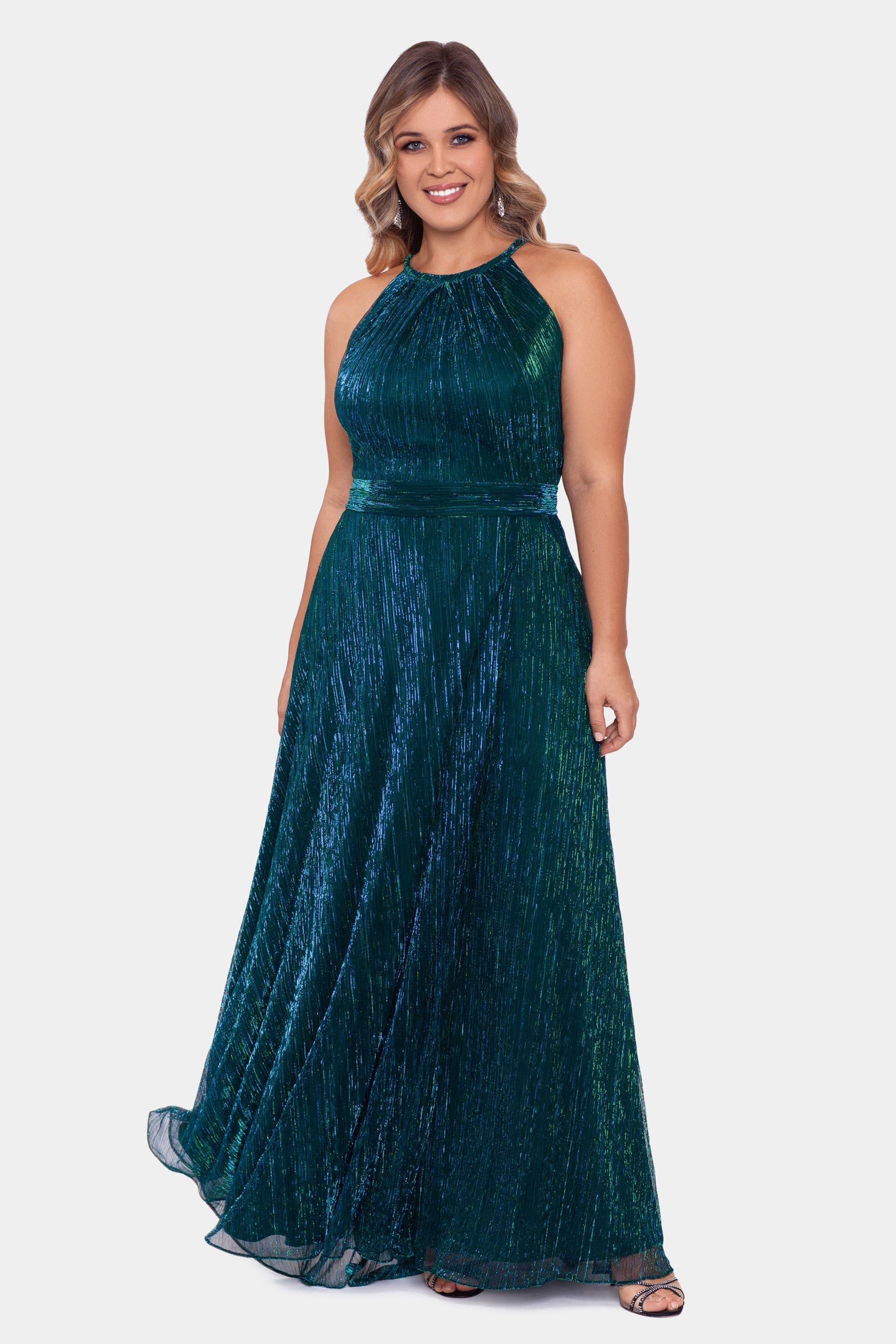 Long Halter Metallic Crinkle Dress sold by Lord & Taylor product image thumbnail 2