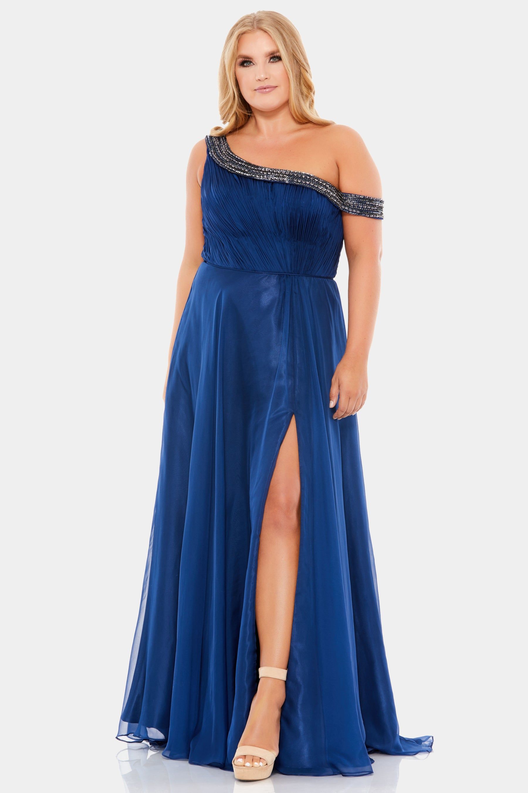 Beaded Drop Shoulder Pleated Flowy Gown sold by Lord & Taylor