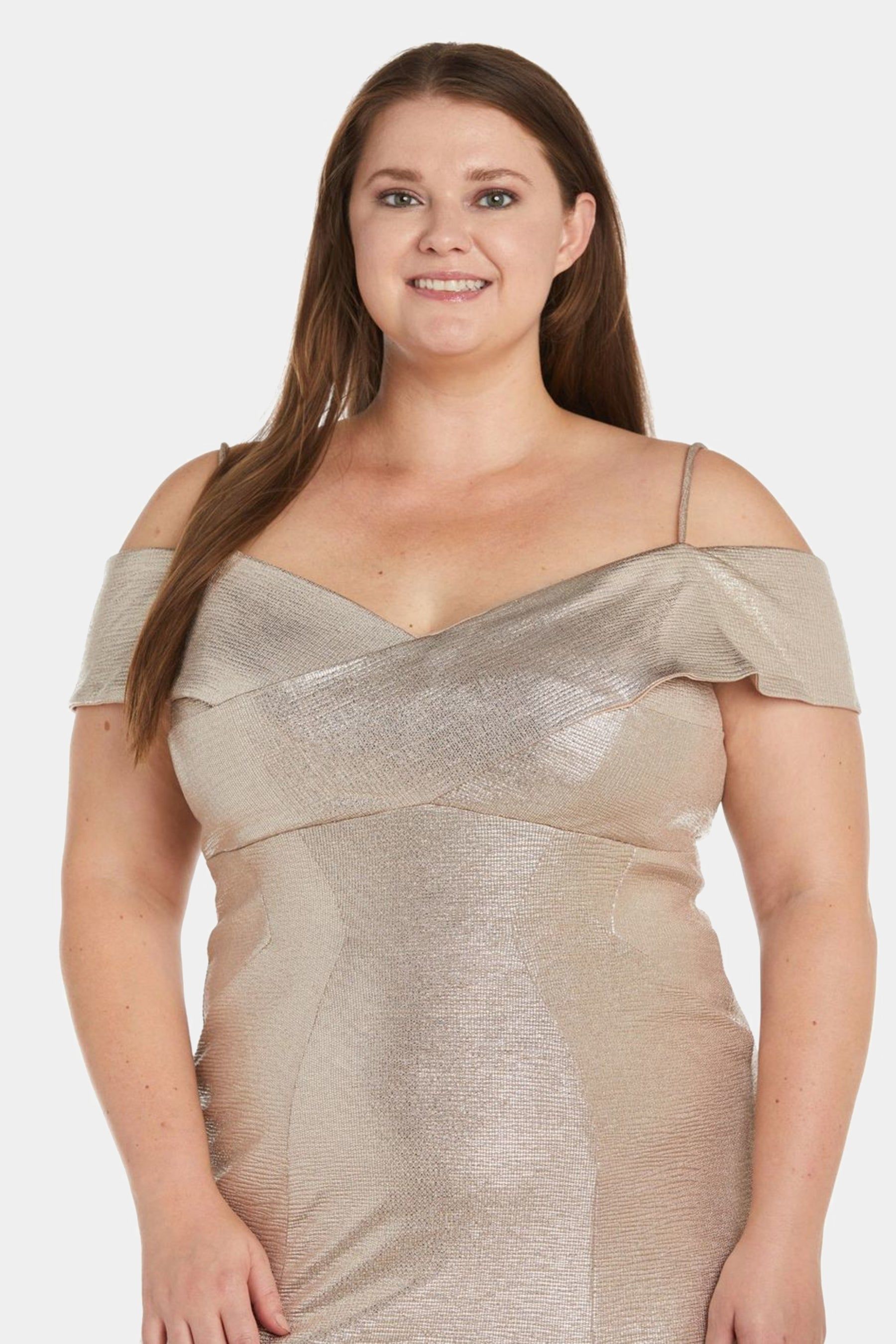 Long Shimmer Off the Shoulder Gown sold by Lord & Taylor product image thumbnail 8