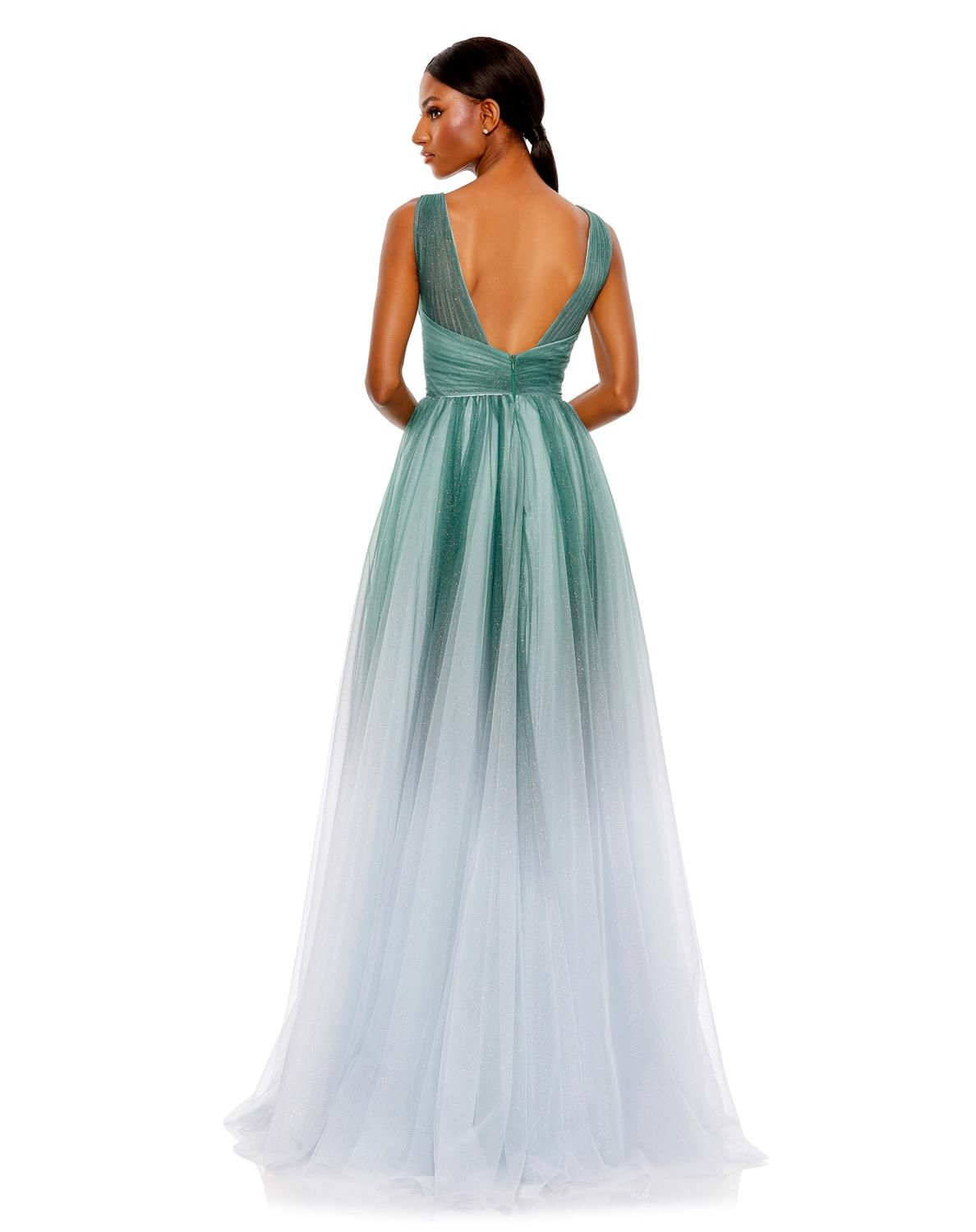Glitter Ombre V Neck Sleeveless Gown sold by Lord & Taylor product image thumbnail 3