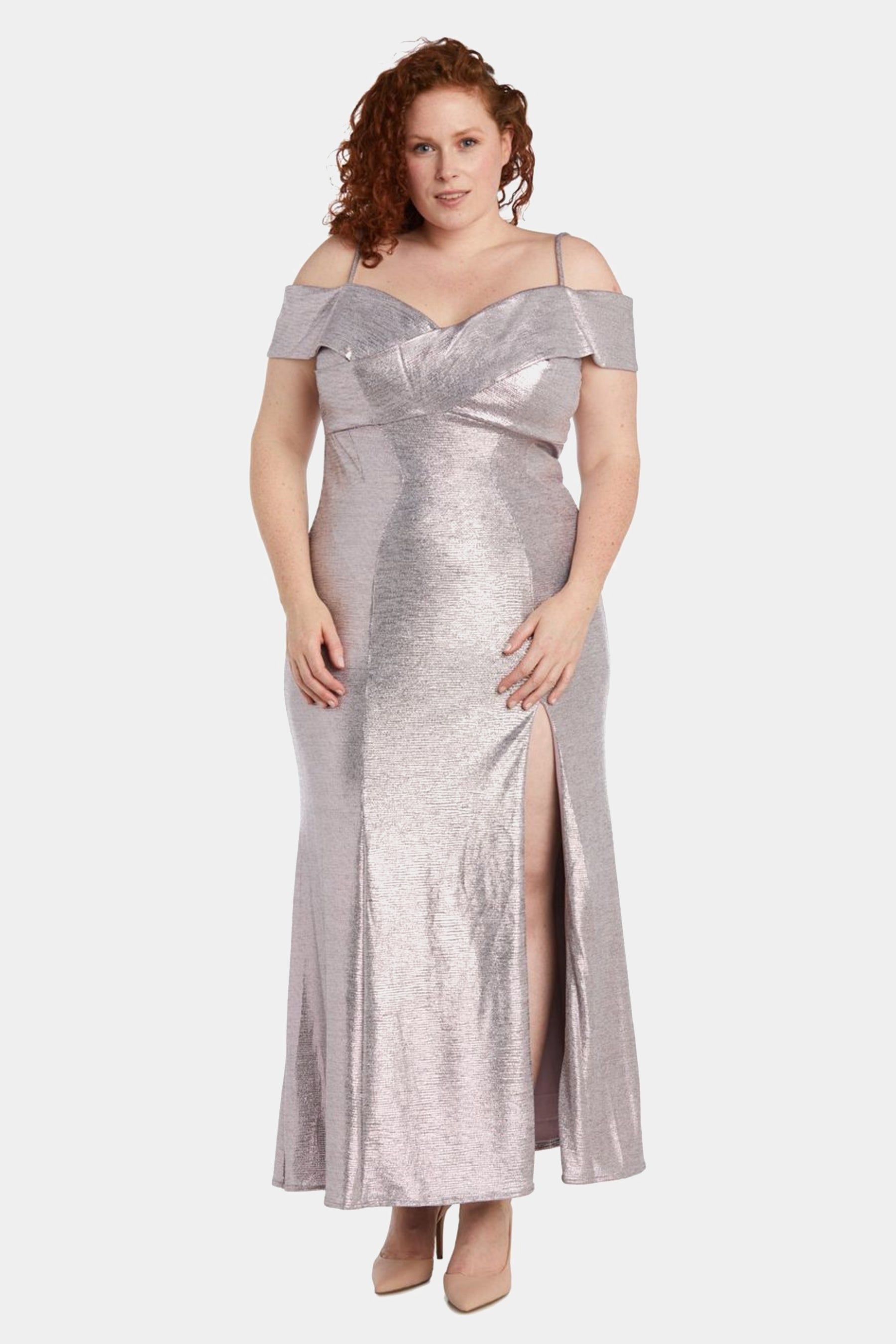 Long Shimmer Off the Shoulder Gown sold by Lord & Taylor product image thumbnail 6