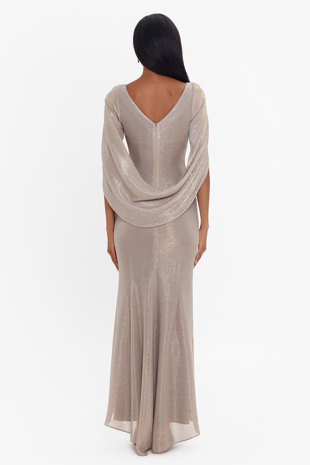 Petite Long Metallic Crinkle Dress sold by Lord & Taylor product image thumbnail 2