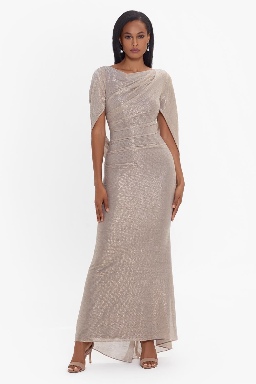 Petite Long Metallic Crinkle Dress sold by Lord & Taylor product image thumbnail 3
