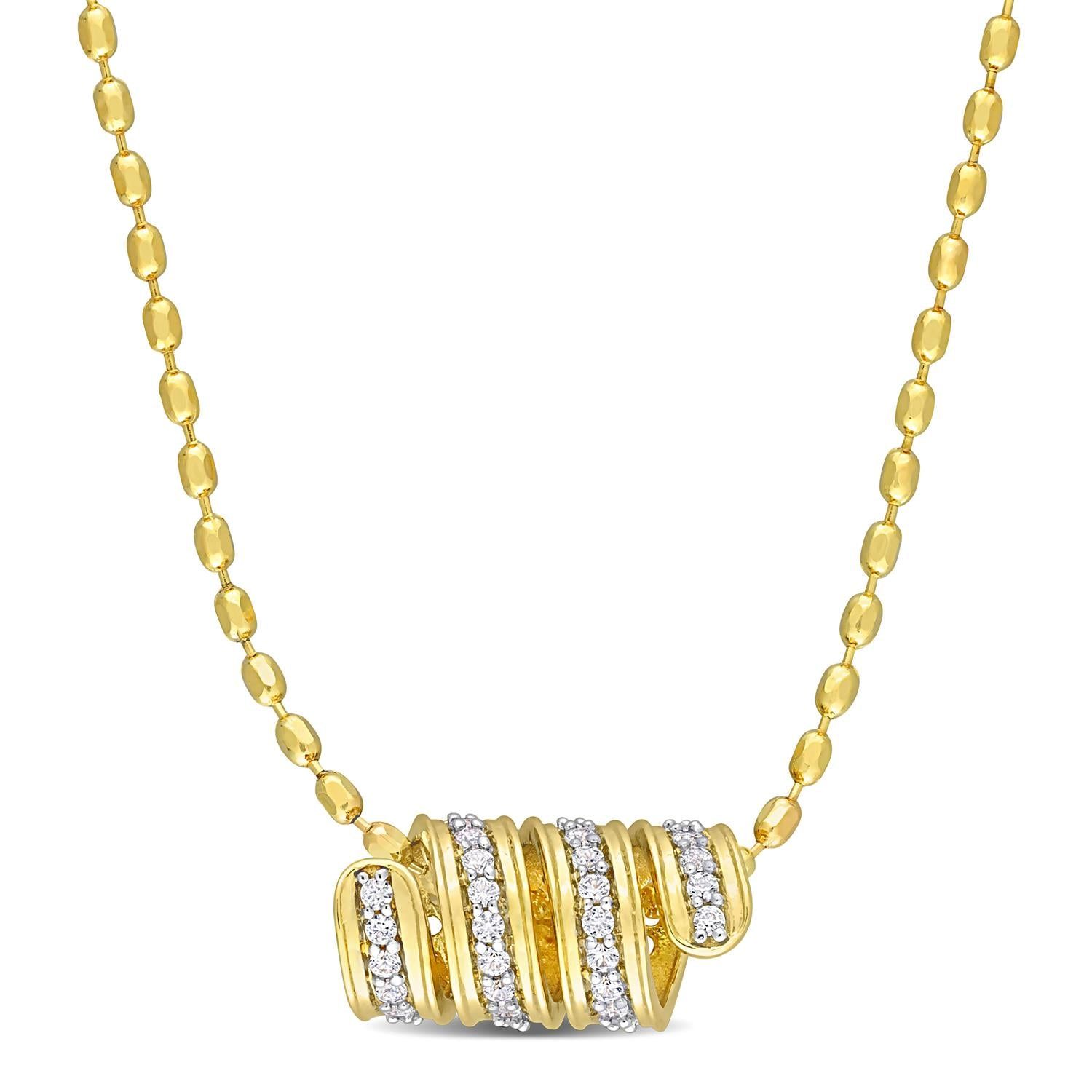 Created White Sapphire Scroll Necklace sold by Lord & Taylor product image thumbnail 5