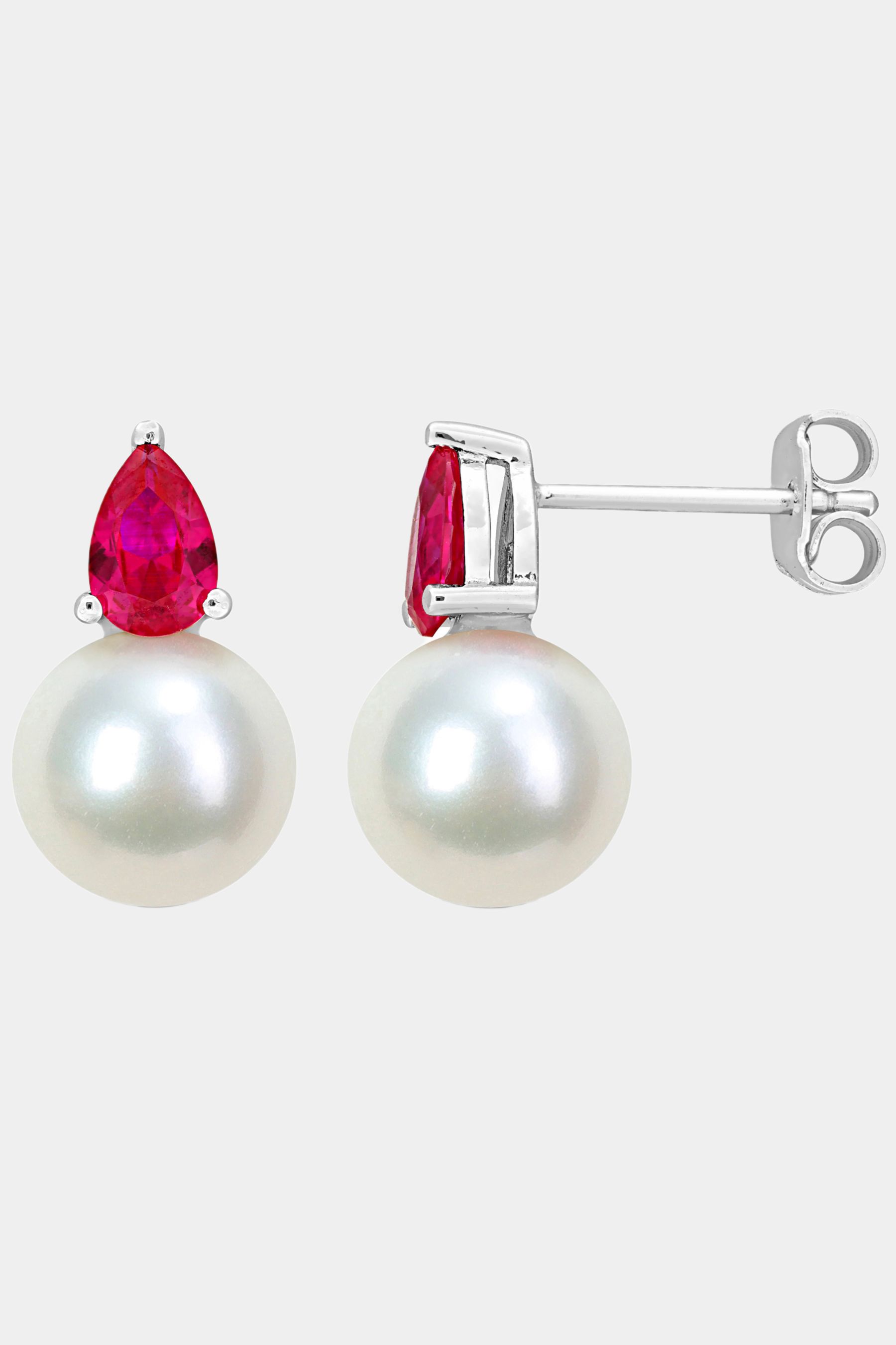 Freshwater Cultured Pearl And Created Ruby Drop Earrings sold by Lord & Taylor