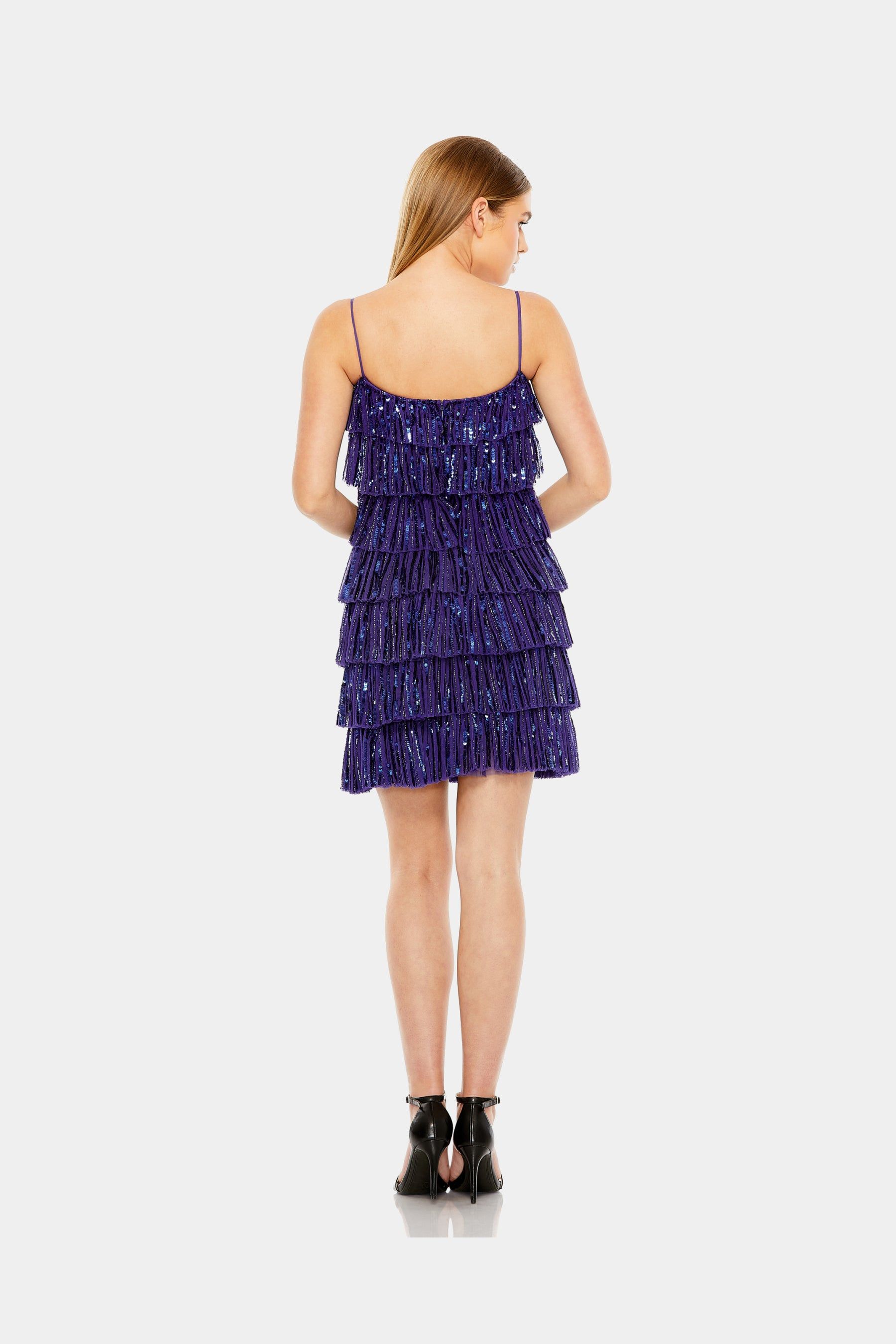 Beaded Strap Sequin Ruffle Mini Dress sold by Lord & Taylor product image thumbnail 6