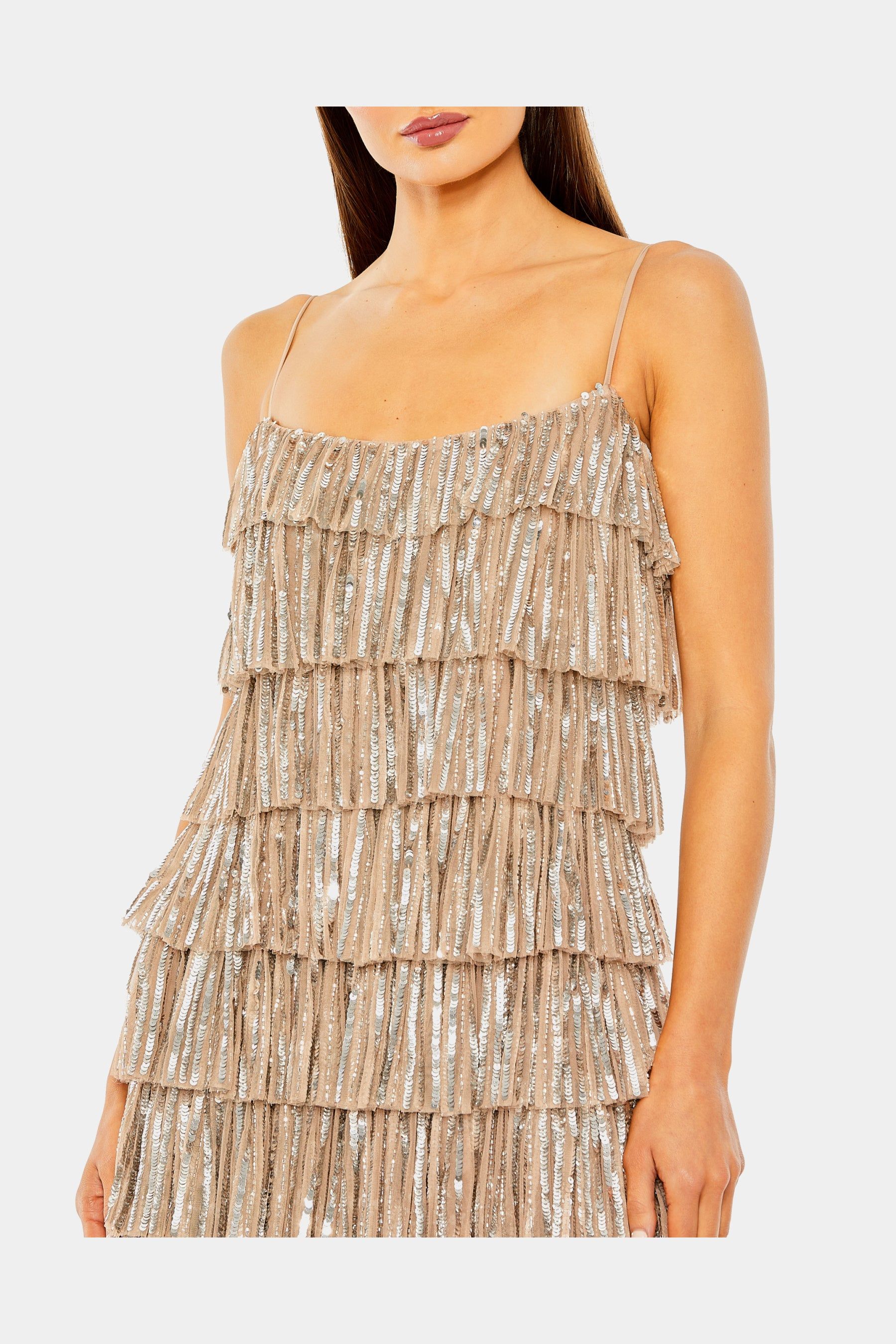 Beaded Strap Sequin Ruffle Mini Dress sold by Lord & Taylor product image thumbnail 2