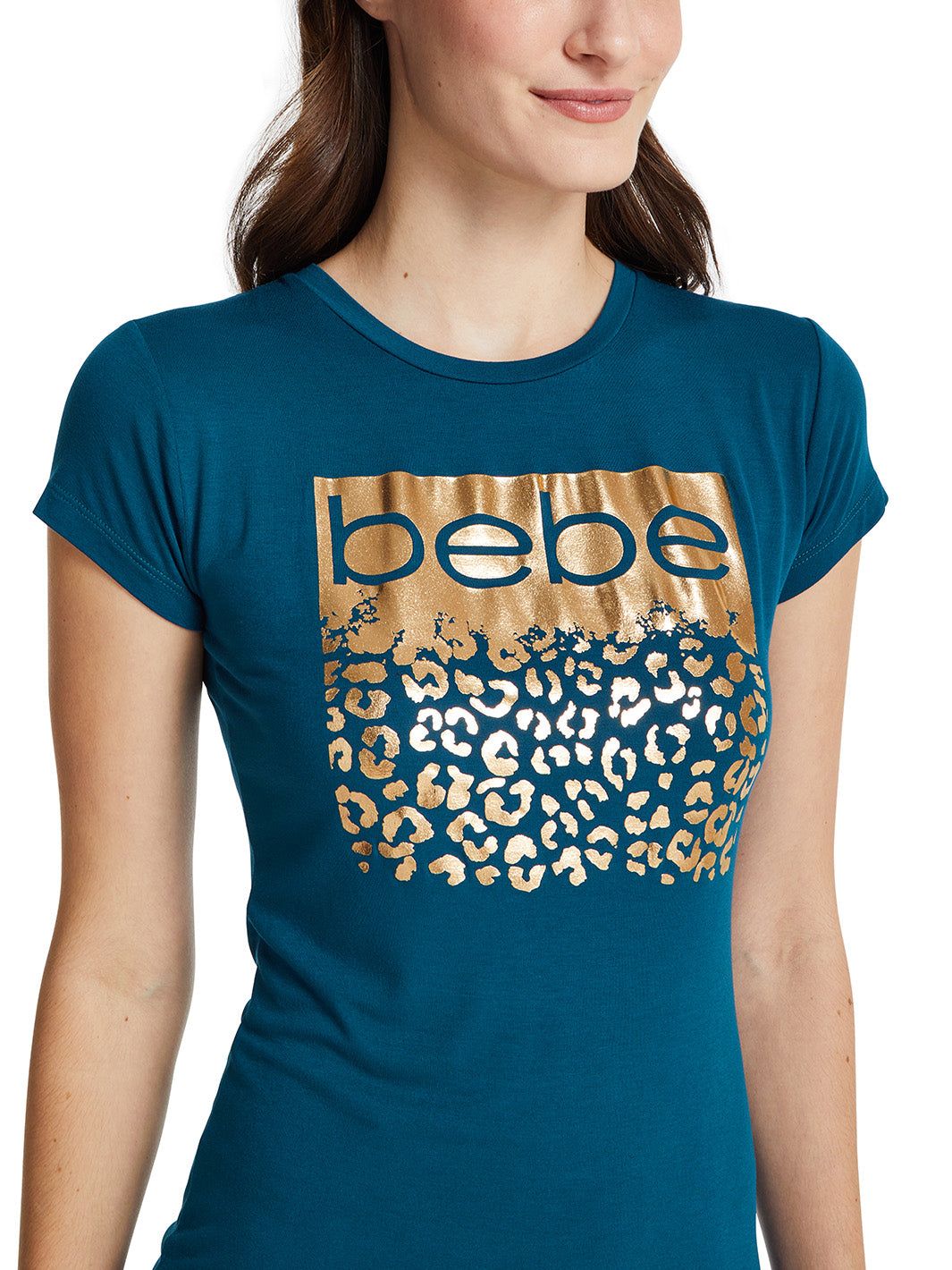 Bebe Gold Foil Leopard Print Graphic Tee sold by Lord & Taylor product image thumbnail 3