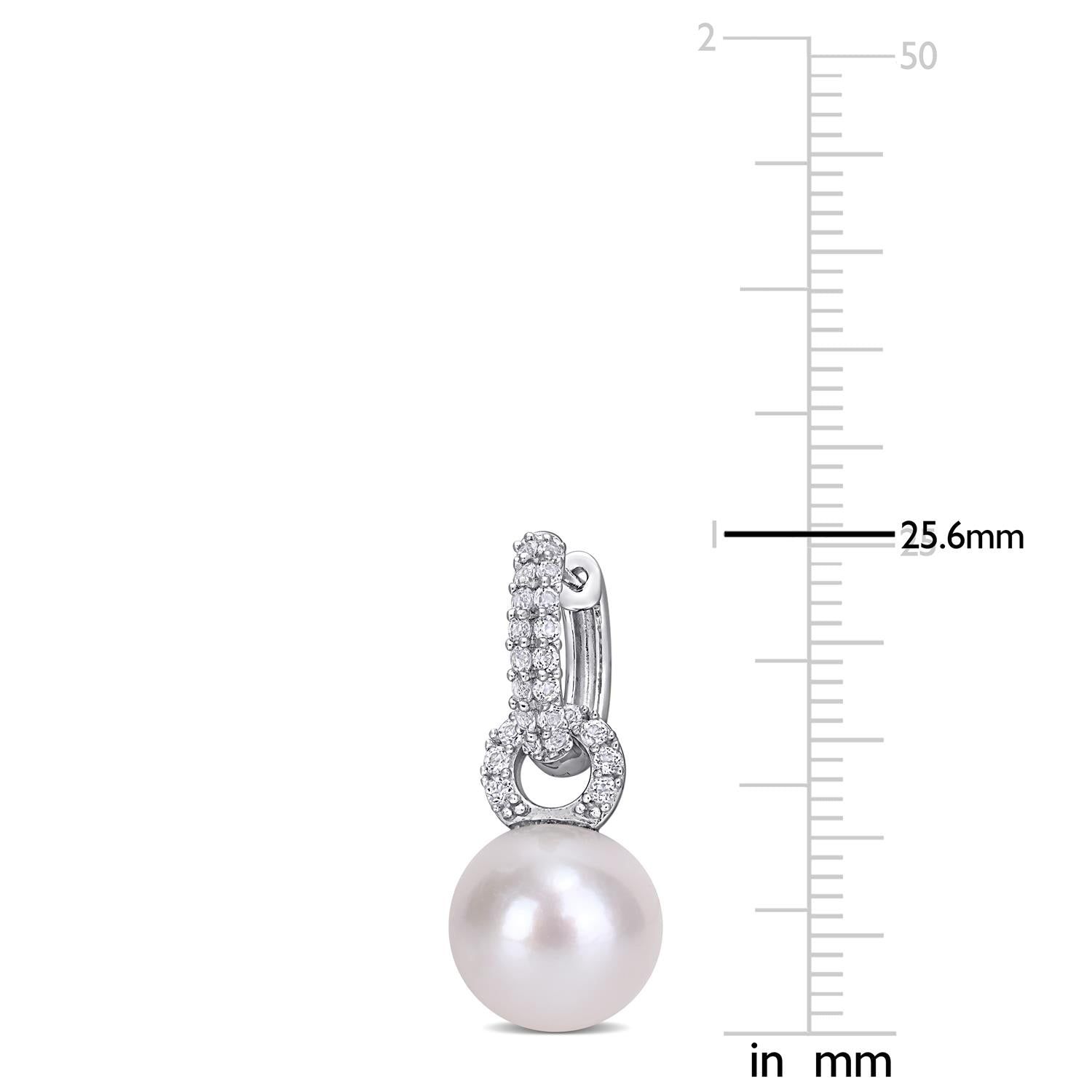 Cultured Freshwater Pearl and White Topaz Earrings sold by Lord & Taylor product image thumbnail 2