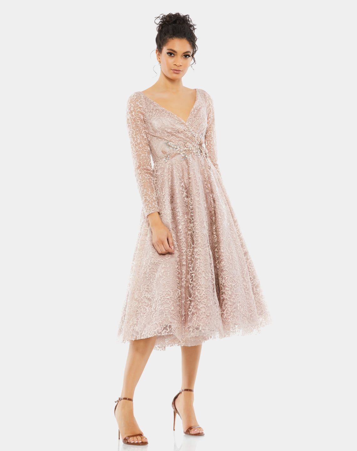 Long Sleeve Tea Length Dress sold by Lord & Taylor