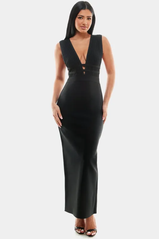 Plunge Neck Bandage Gown sold by Lord & Taylor