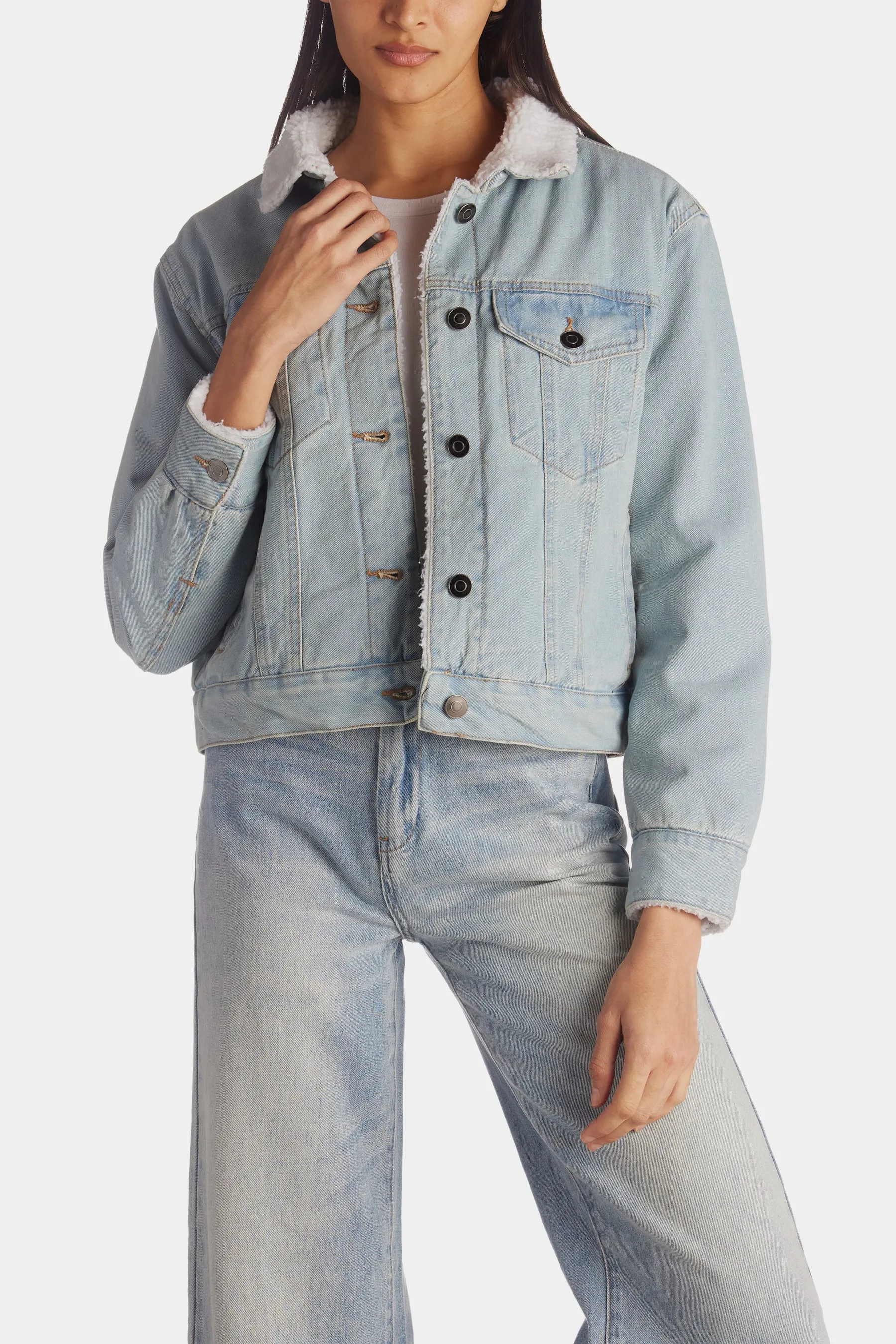 Denim Trucker Jacket sold by Lord & Taylor product image thumbnail 3
