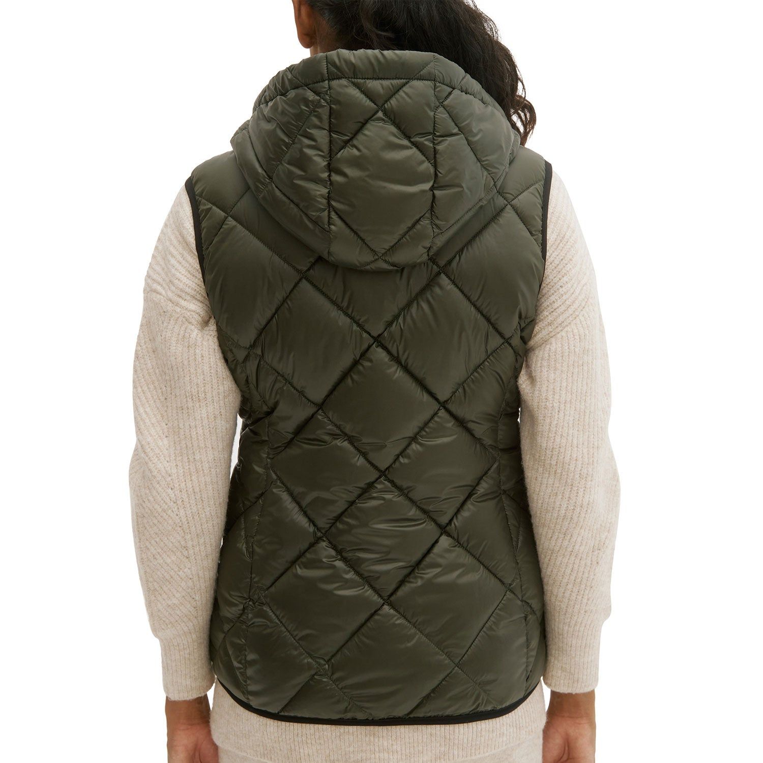 Mid Length Light Weight Puffer Vest W/Fixed Hood sold by Lord & Taylor product image thumbnail 7
