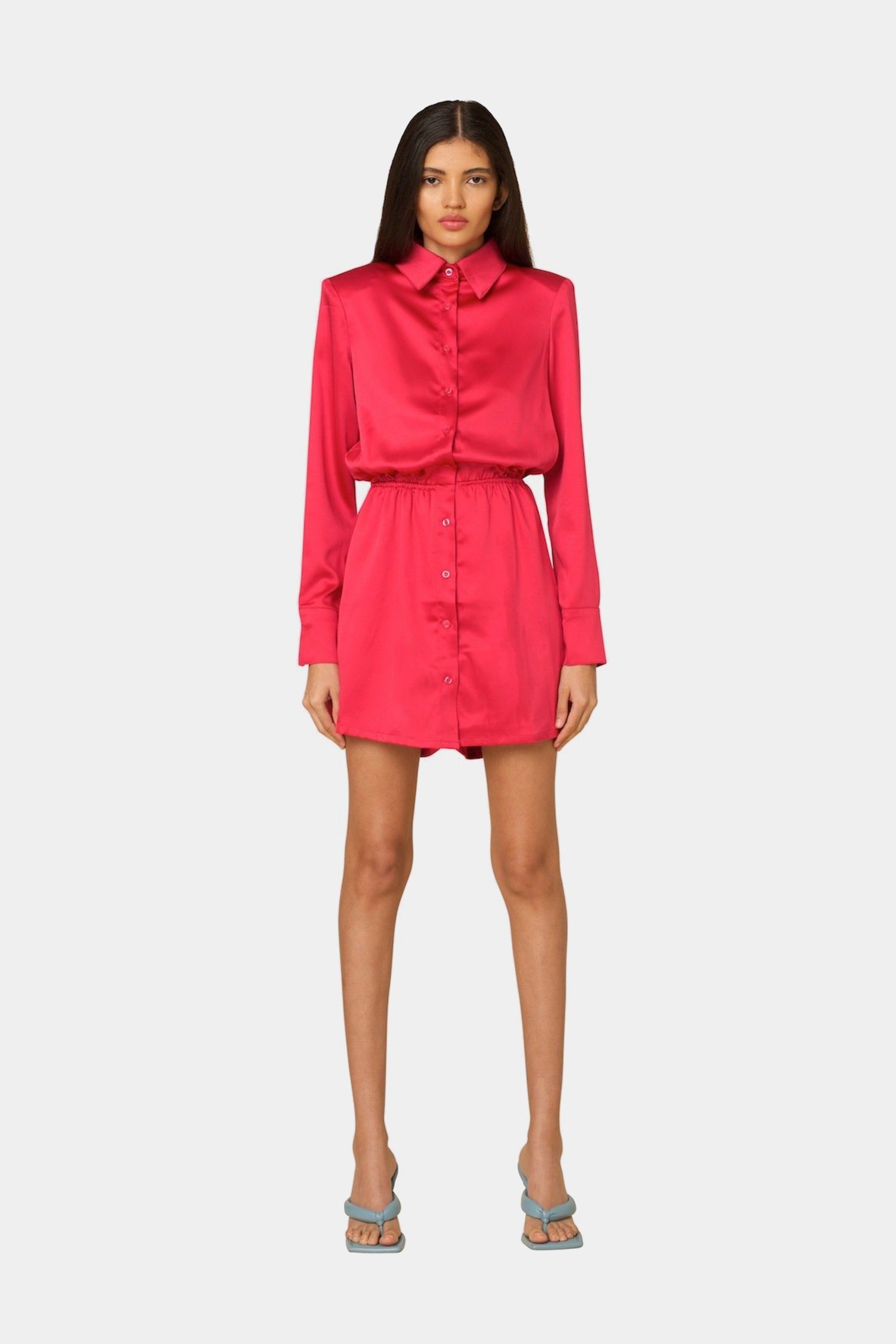 Jasmine Satin Mini Shirt Dress sold by Lord & Taylor