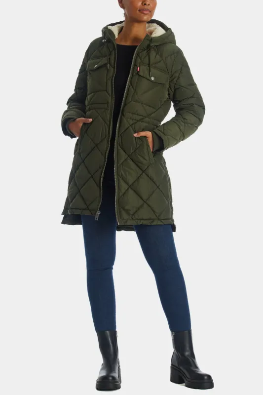 Sherpa Lined Quilted Parka sold by Lord & Taylor