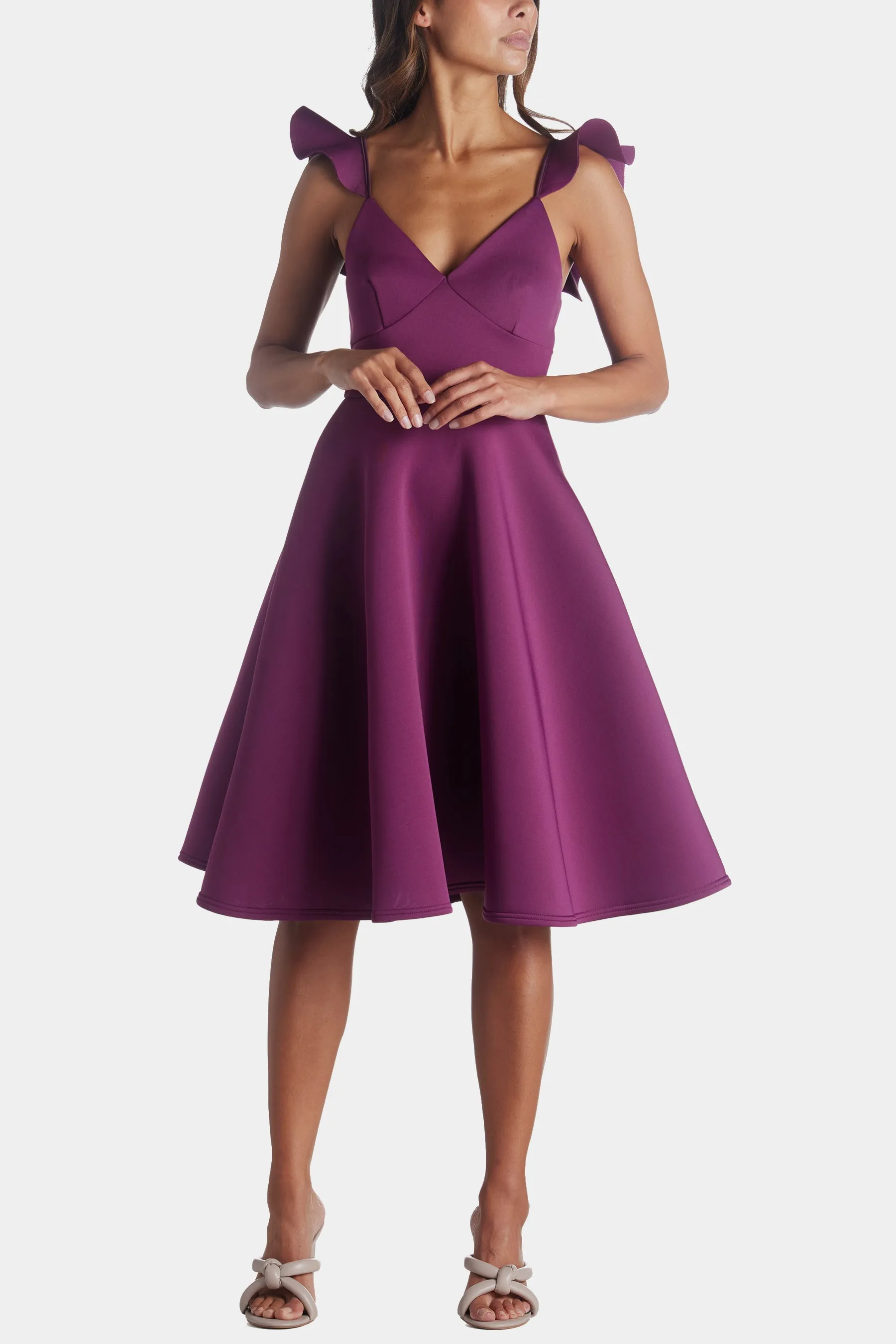 Scuba Foam Frill Sleeve Midi Dress sold by Lord & Taylor product image thumbnail 5