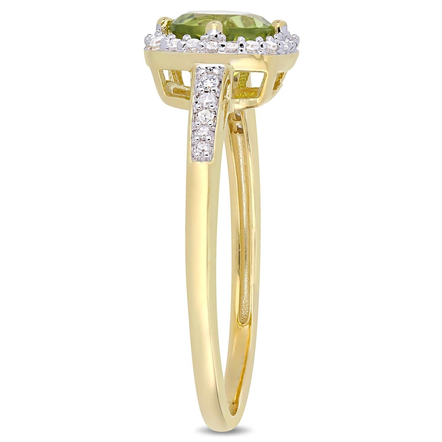 10k Yellow Gold Peridot and Diamond Ring sold by Lord & Taylor product image thumbnail 2