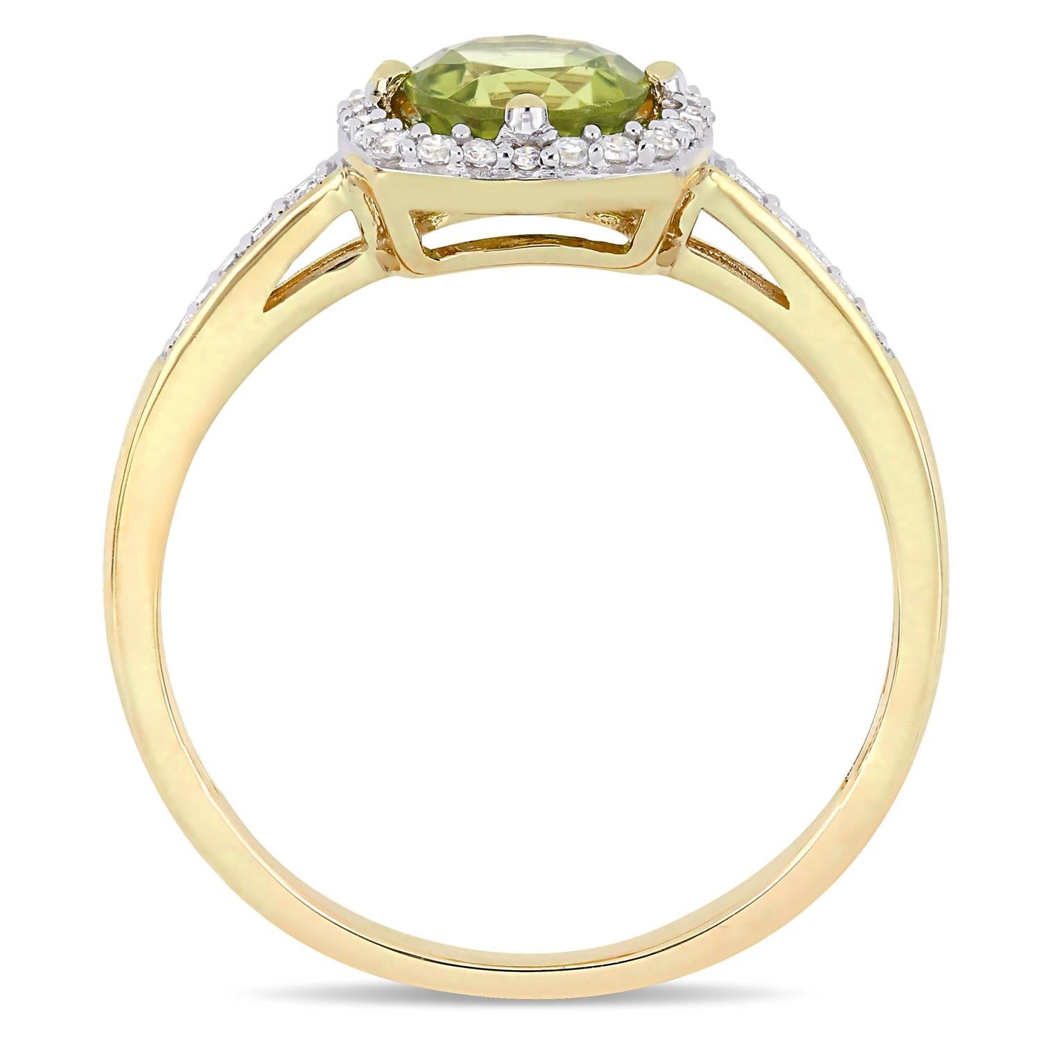 10k Yellow Gold Peridot and Diamond Ring sold by Lord & Taylor product image thumbnail 3